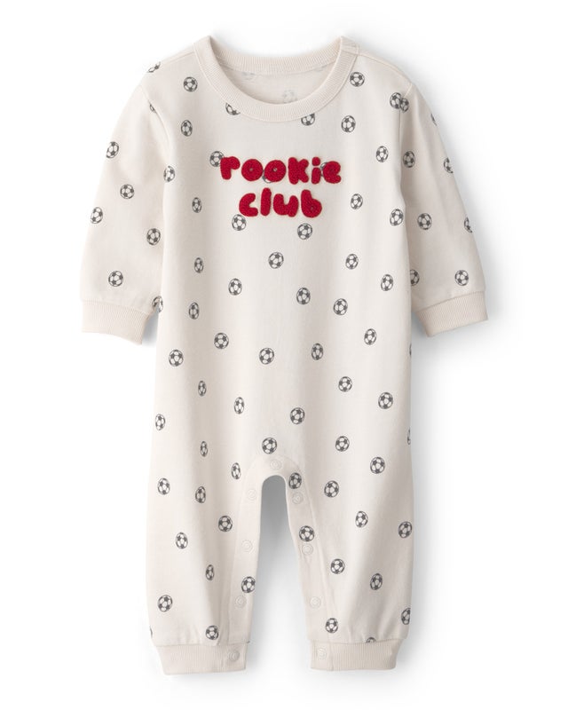 Carter's Baby Boys 'Rookie Club' French Terry Jumpsuit - Cream