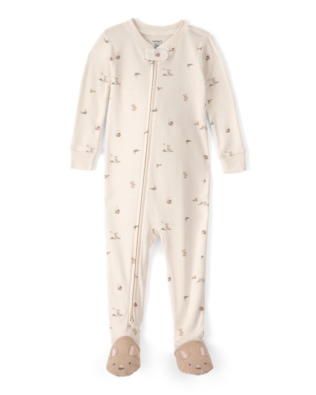 Carter's Baby Neutral Easter Bunny 100% Cotton Snug Fit 1-Piece Pajama Set - Cream