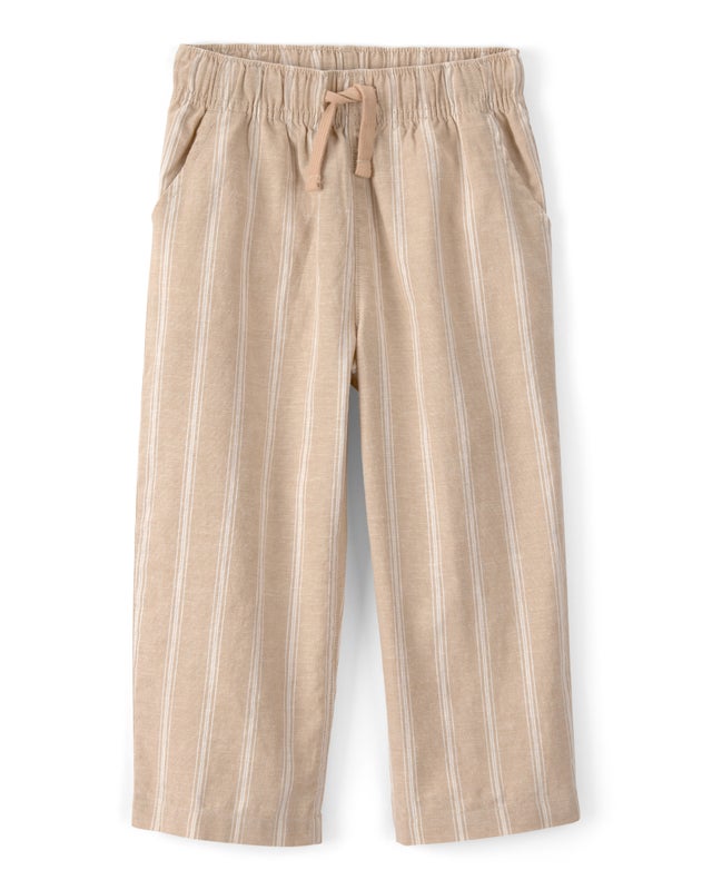 Carter's Toddler Boys Striped Linen Pants - Brown