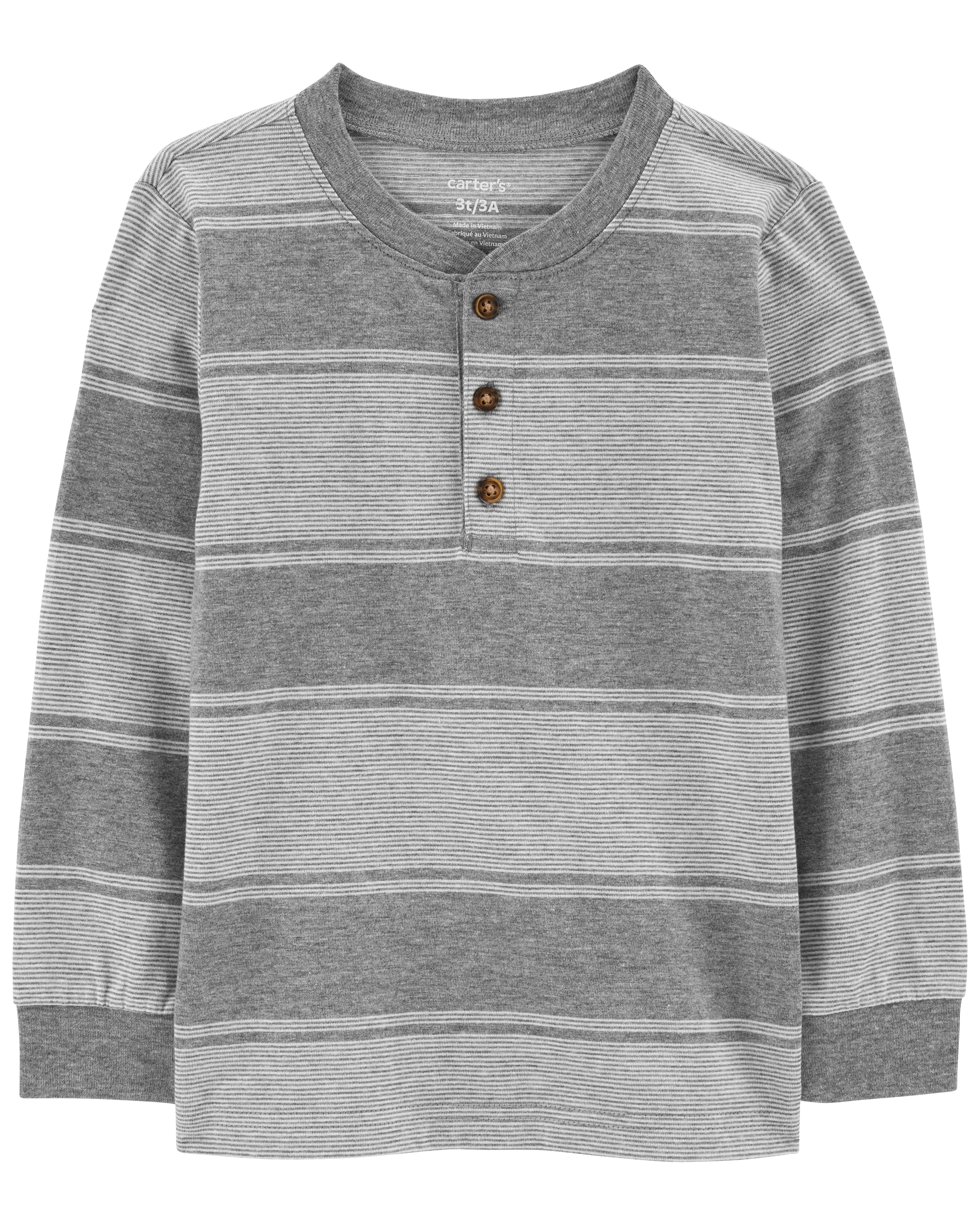 Carter's Henley Grey Stripe Henley