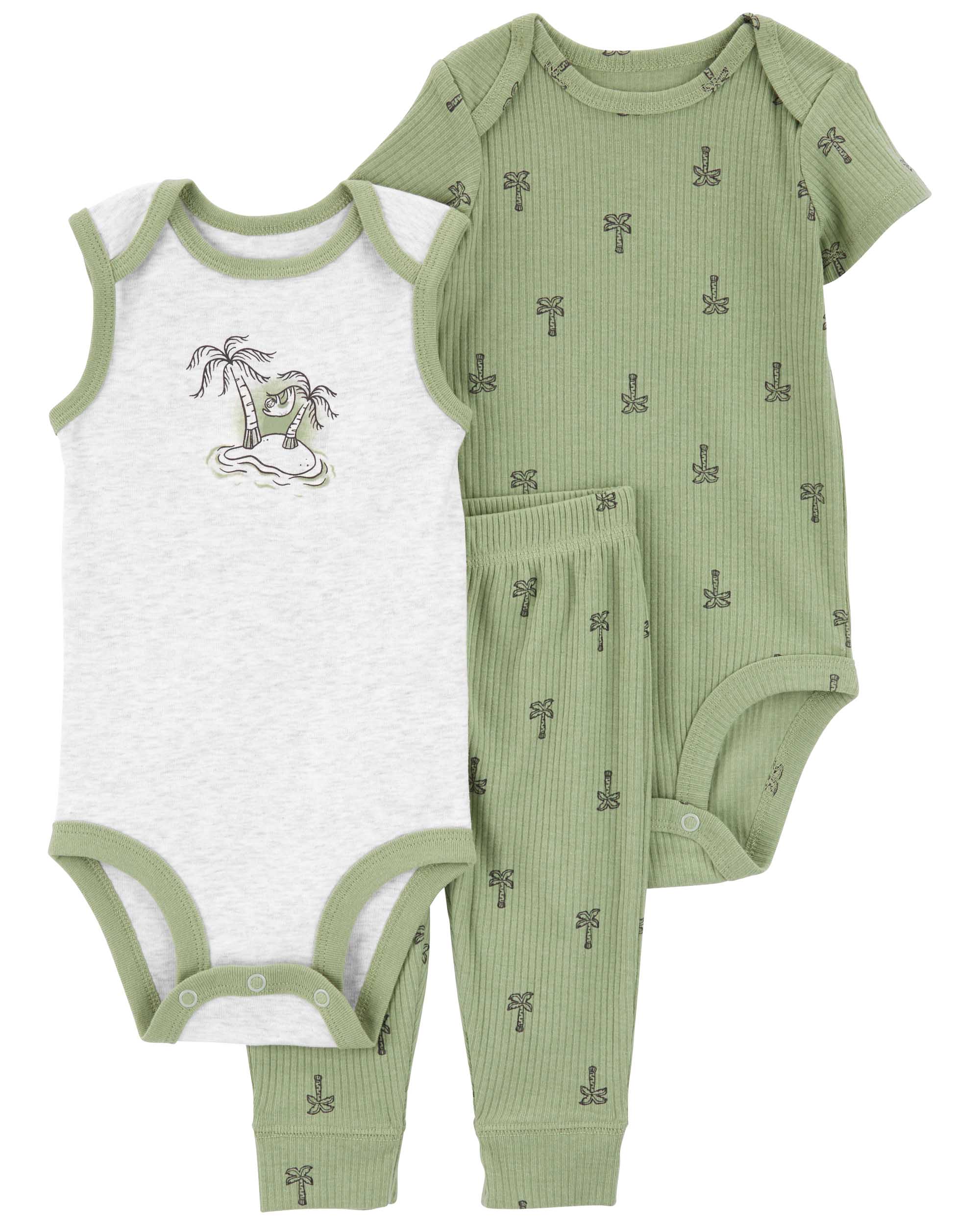 Carter's 3-Piece Palm Tree Little Bodysuit and Pants Set