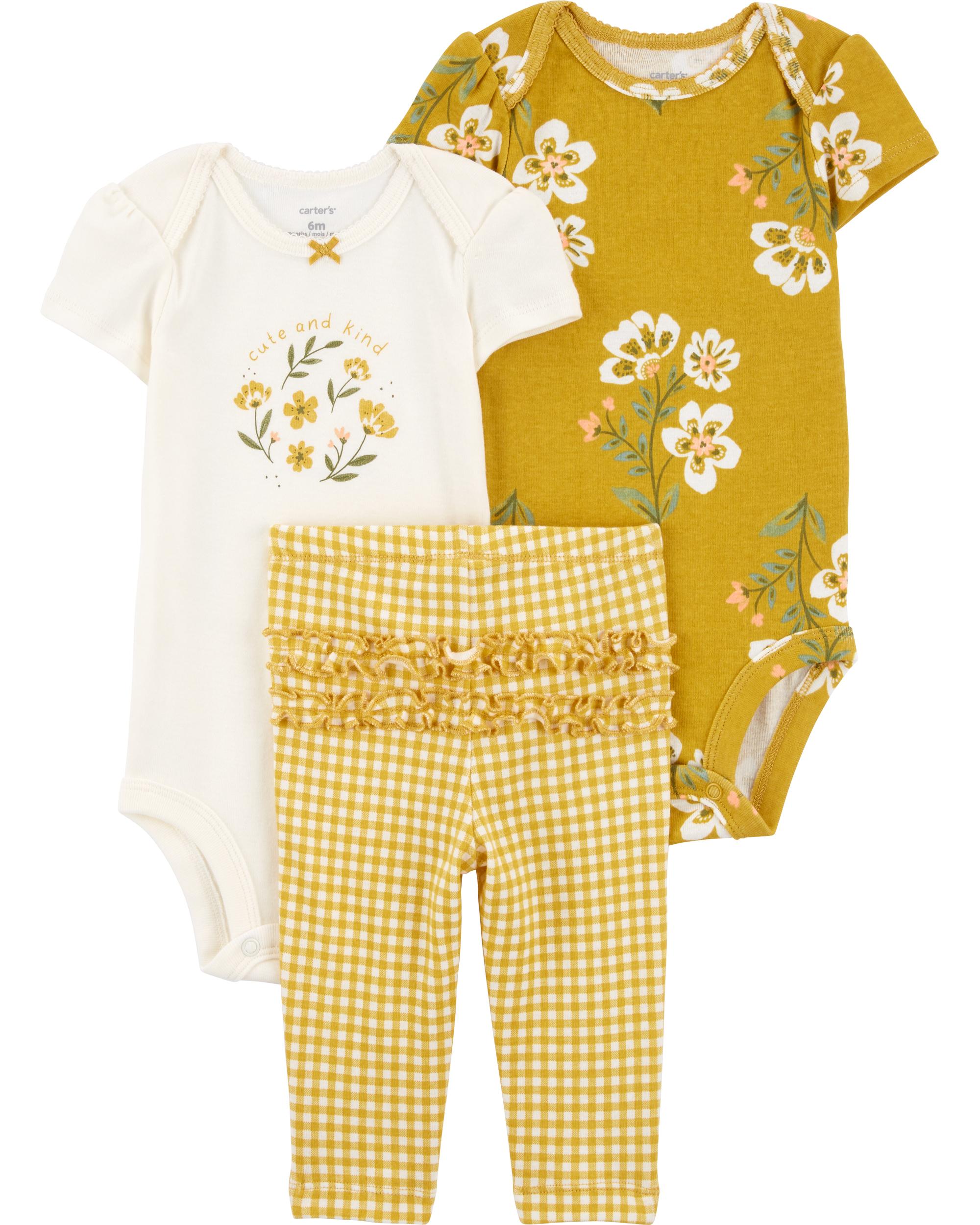 Carter's 3-Piece Floral Printed Little Character Set