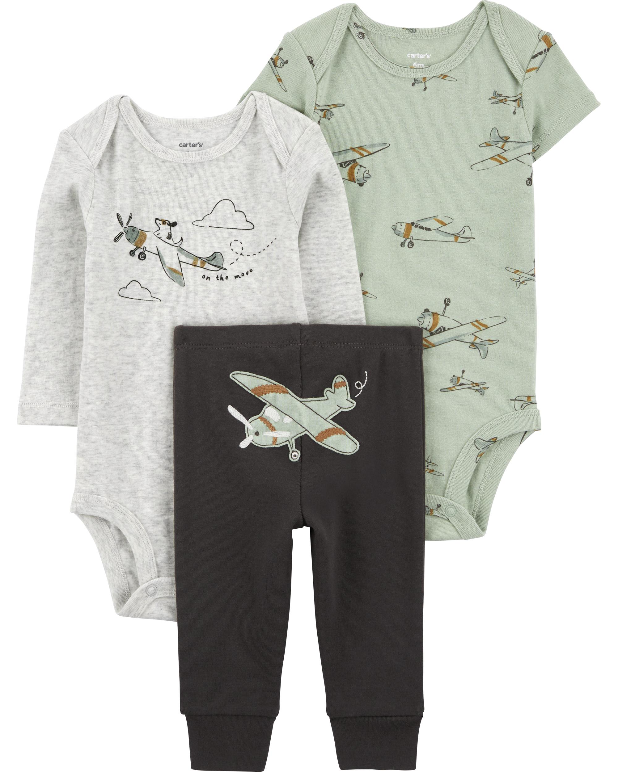 Carter's 3-Piece Aeroplane Printed Little Outfit Set
