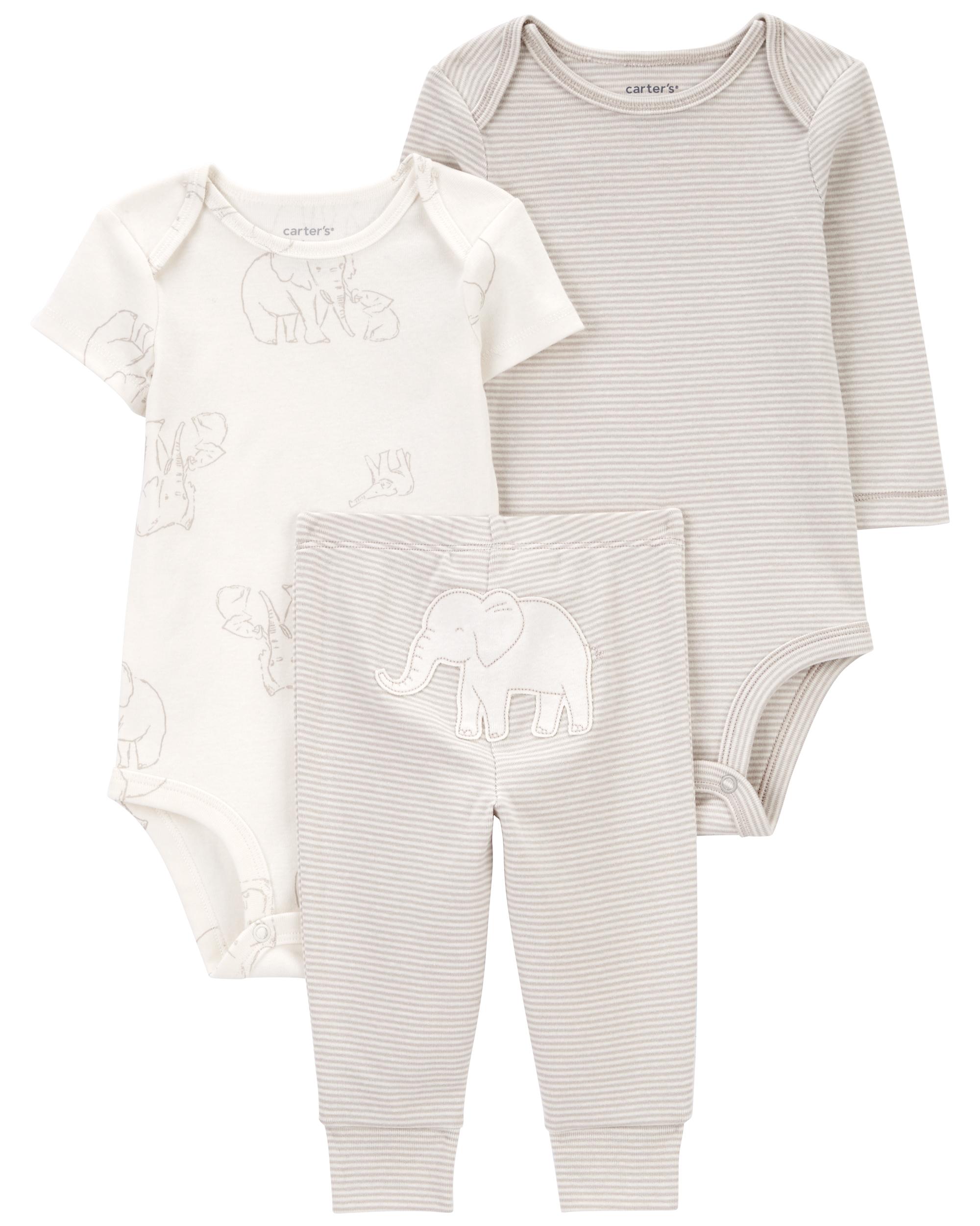 Carter's 3-Piece Elephant Printed Little Character Set