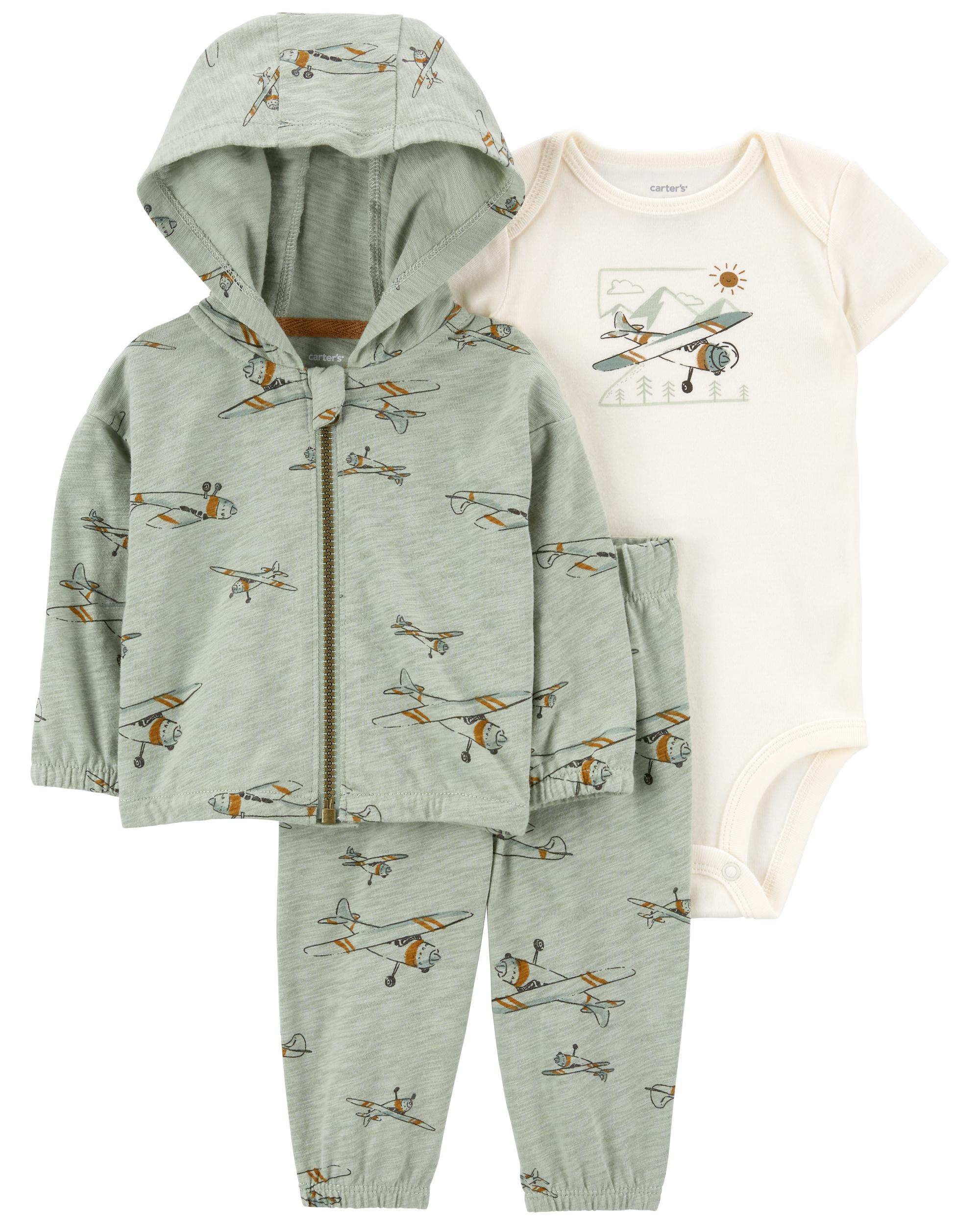 Carter's 3-Piece Aeroplane Printed Jacket Set