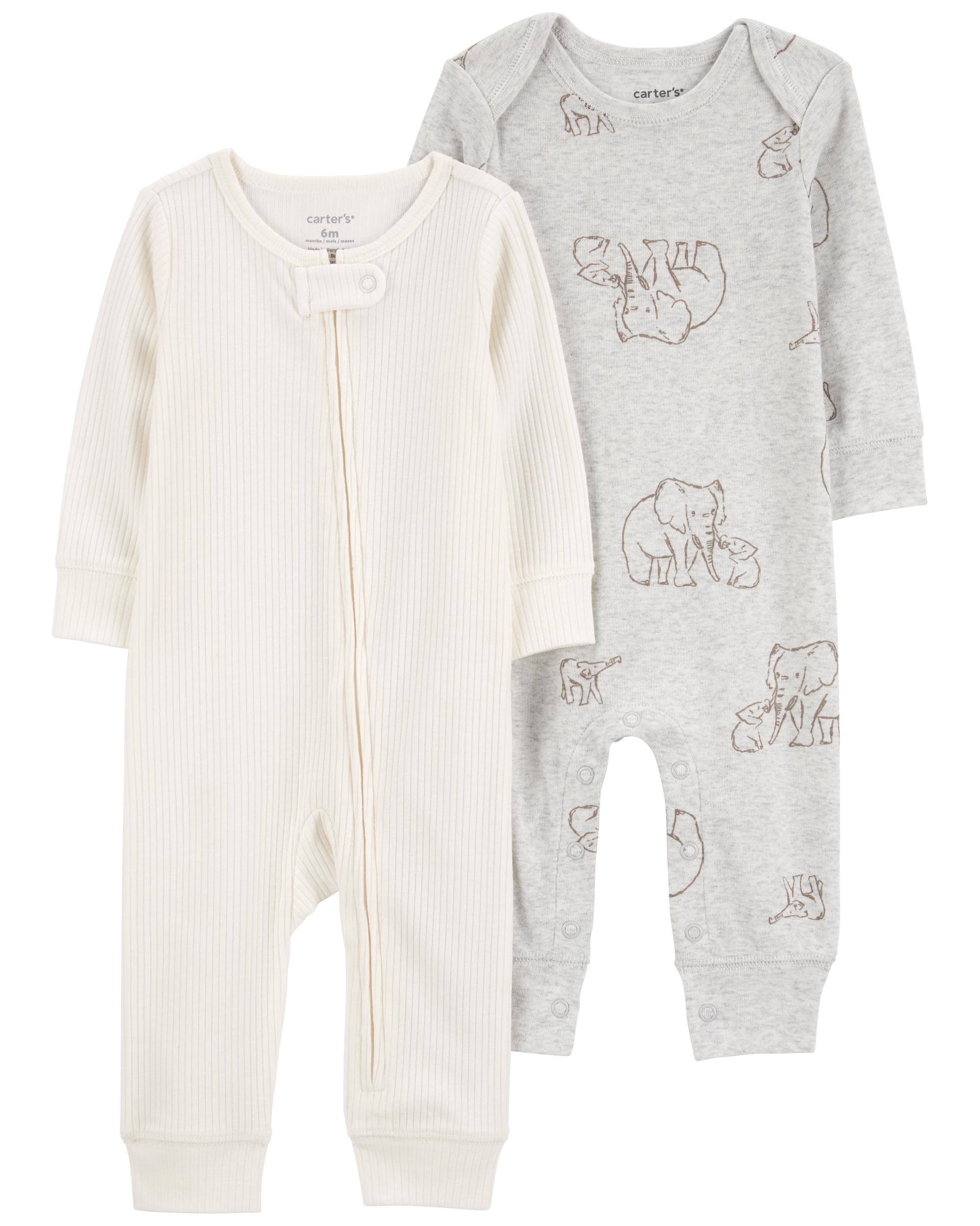 Carter's 2-Pack Elephant Printed Jumpsuits