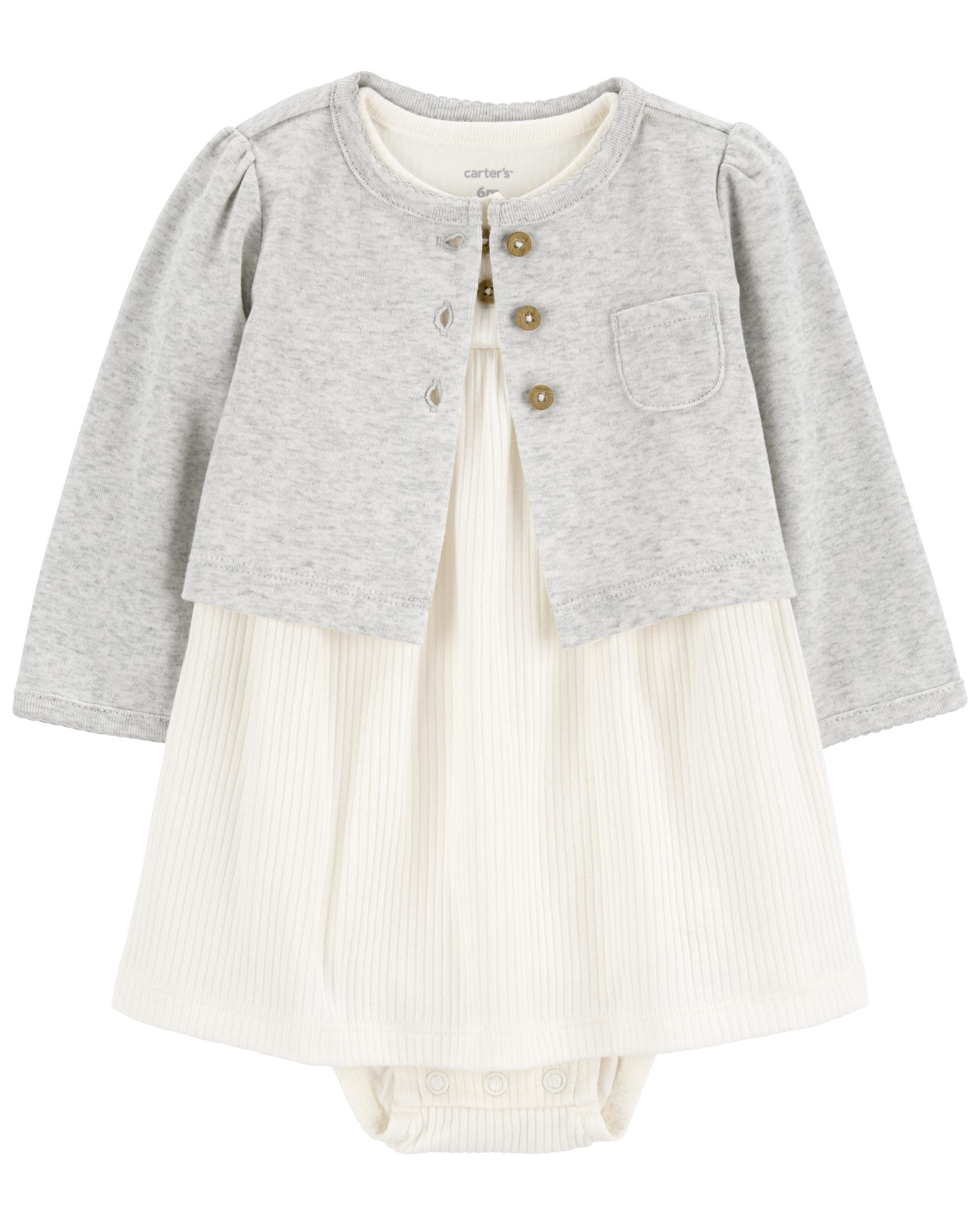 Carter's 2-Piece Bodysuit Dress and Cardigan Set