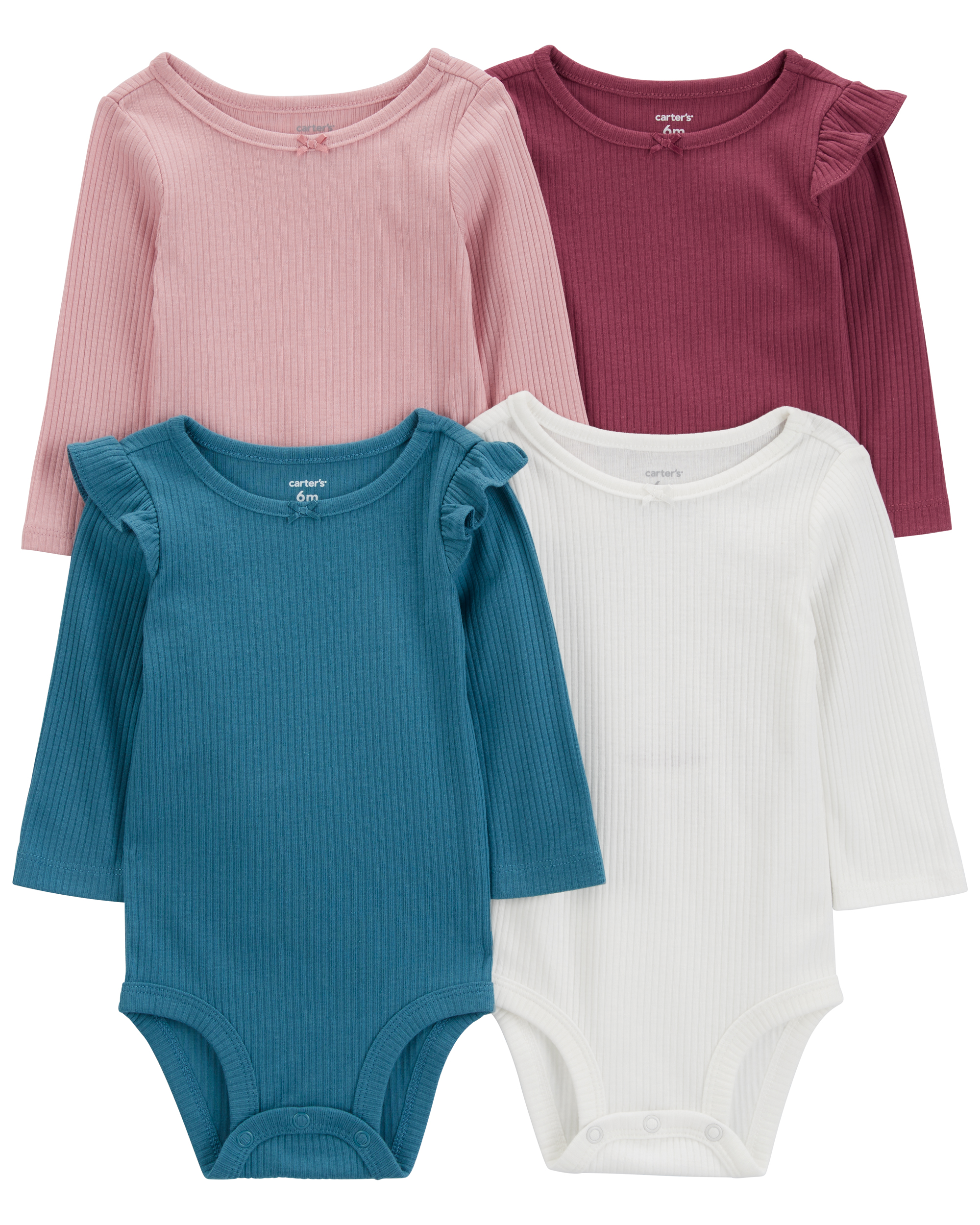 Carter's Pack of 4 Bodysuit BB Pink Blue Solid