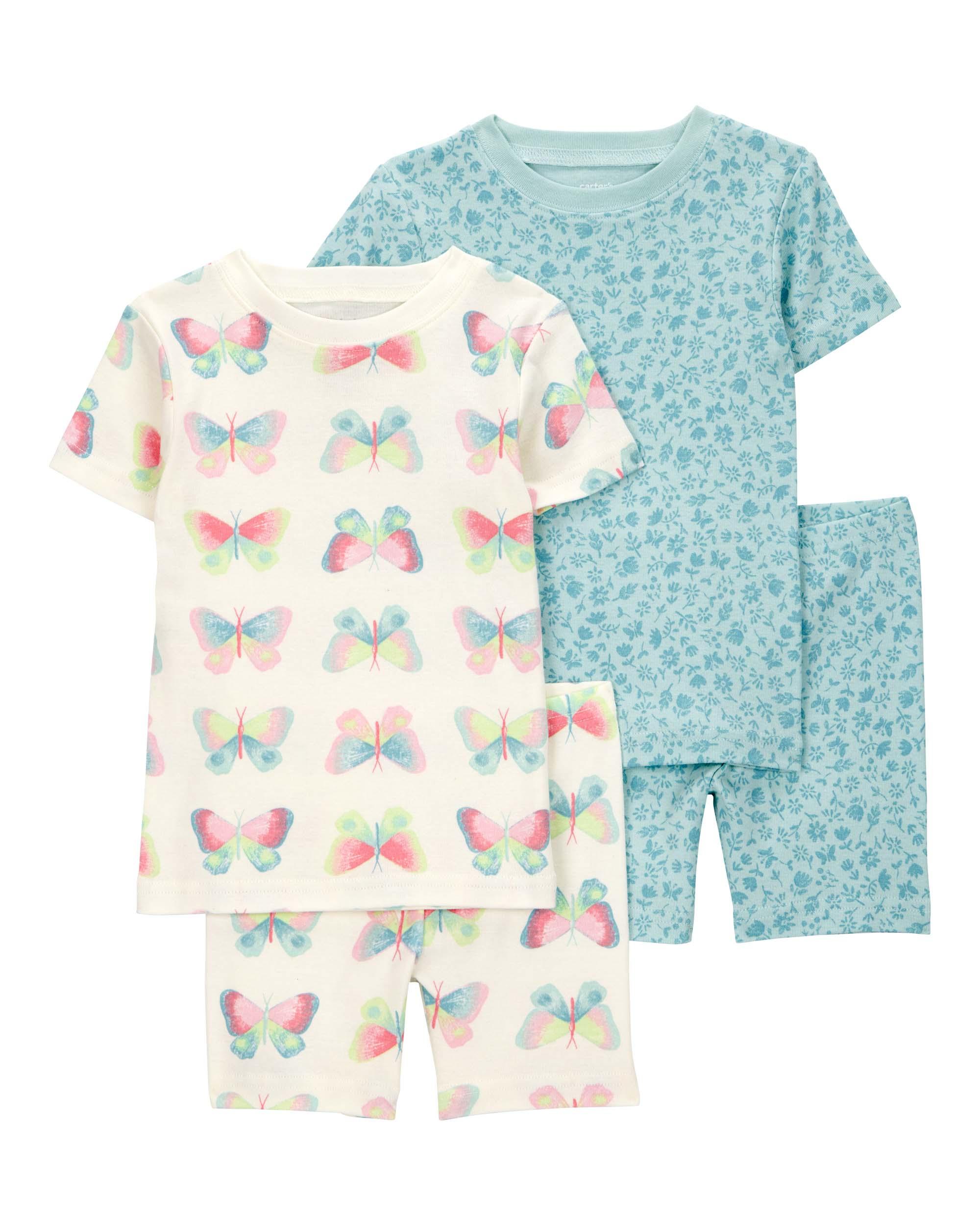 Carter's Baby Butterfly Print Snug Fit 4-Piece Pajamas - Multicolor
