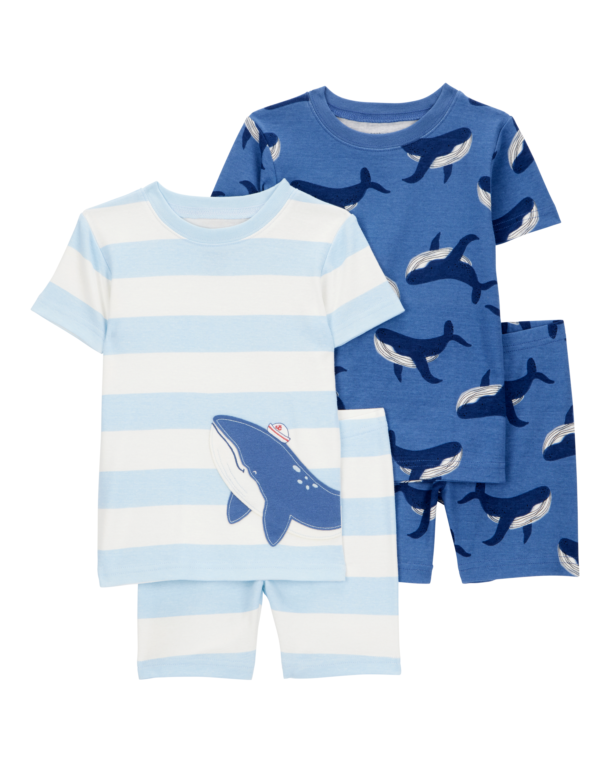 Carter's Baby Boys 4 Piece Whale Pajama Set, Multicolor