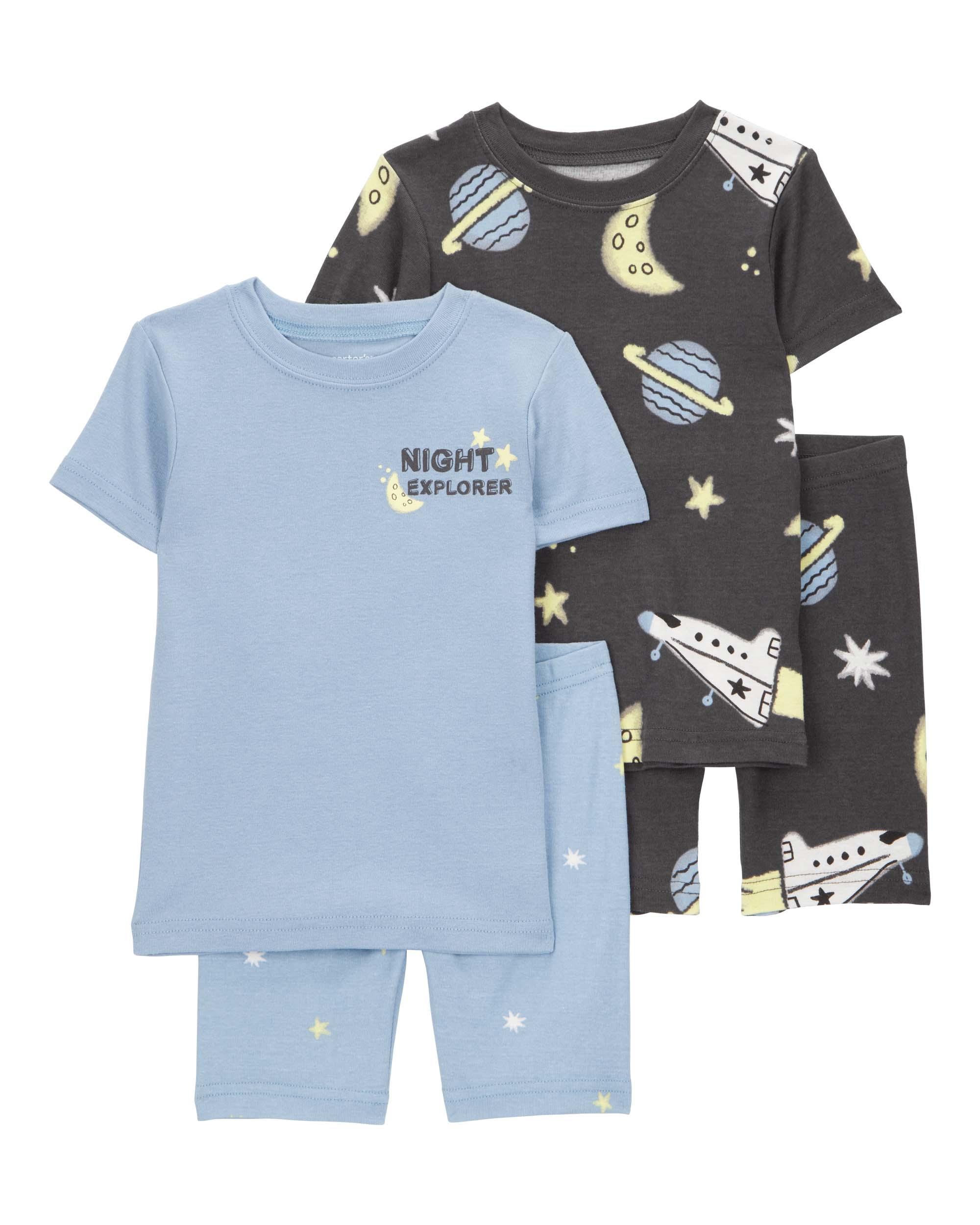 Carter's Baby Space Print Snug Fit 4-Piece Pajamas - Blue & Black