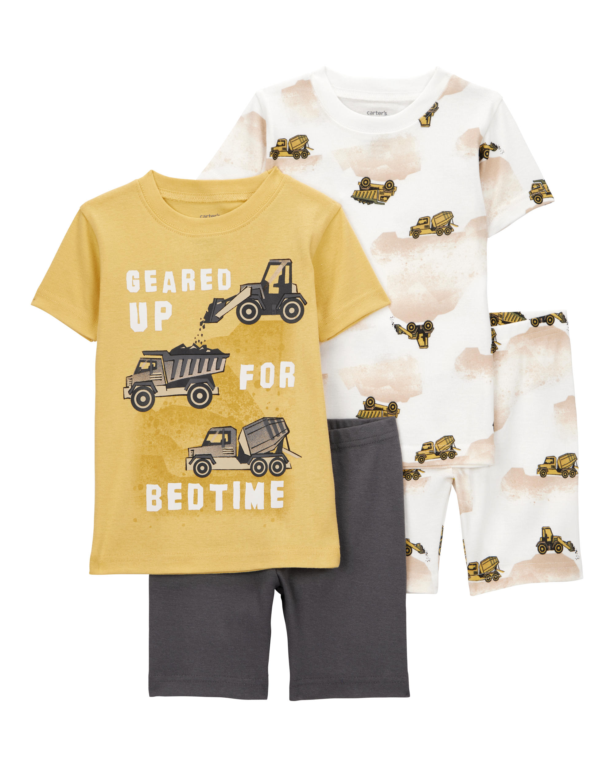 Carter's Baby Boys 4 Piece Construction Pajama Set, Multicolor