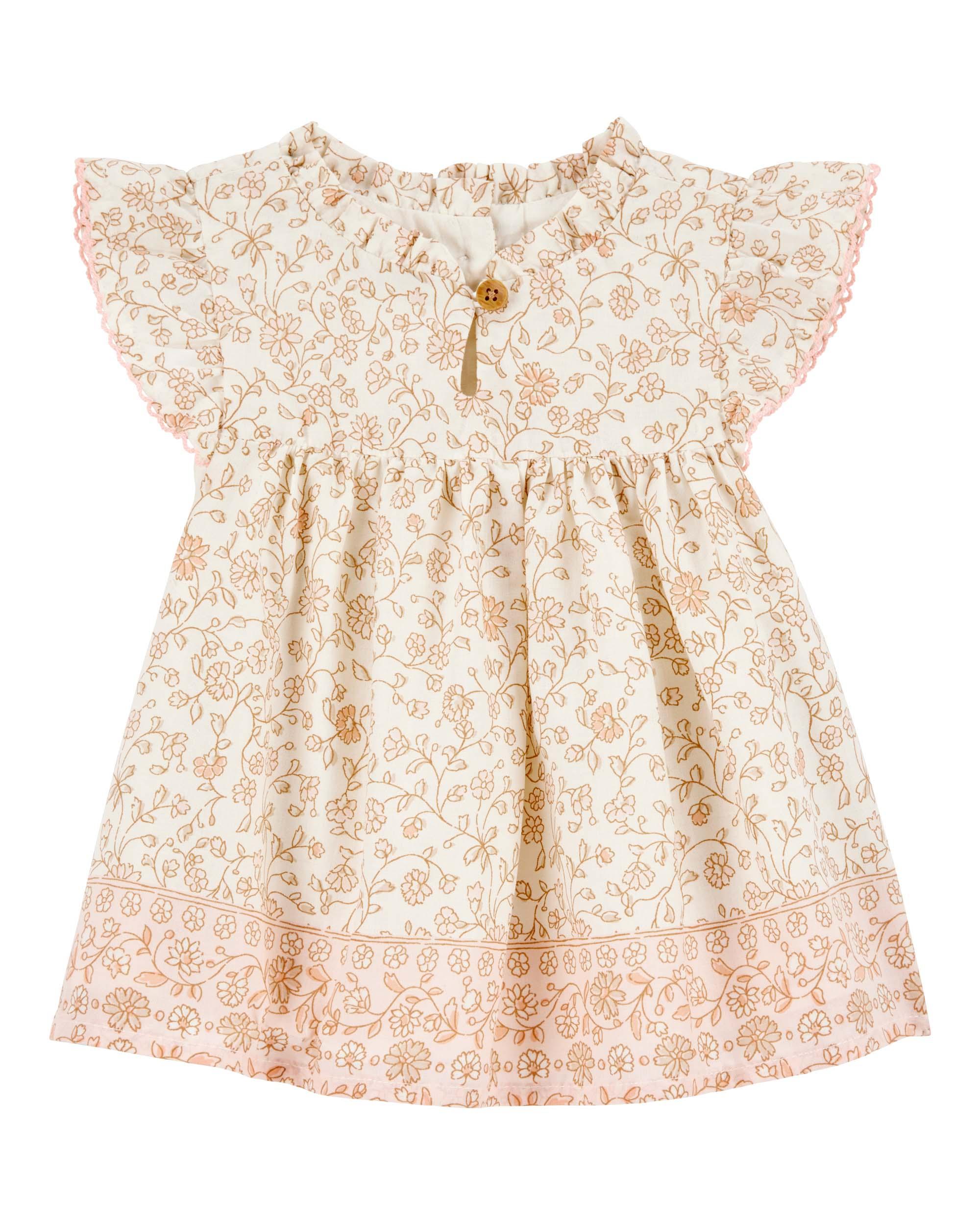 Carter's Baby 2-Piece Floral Top and Shorts Set - Beige