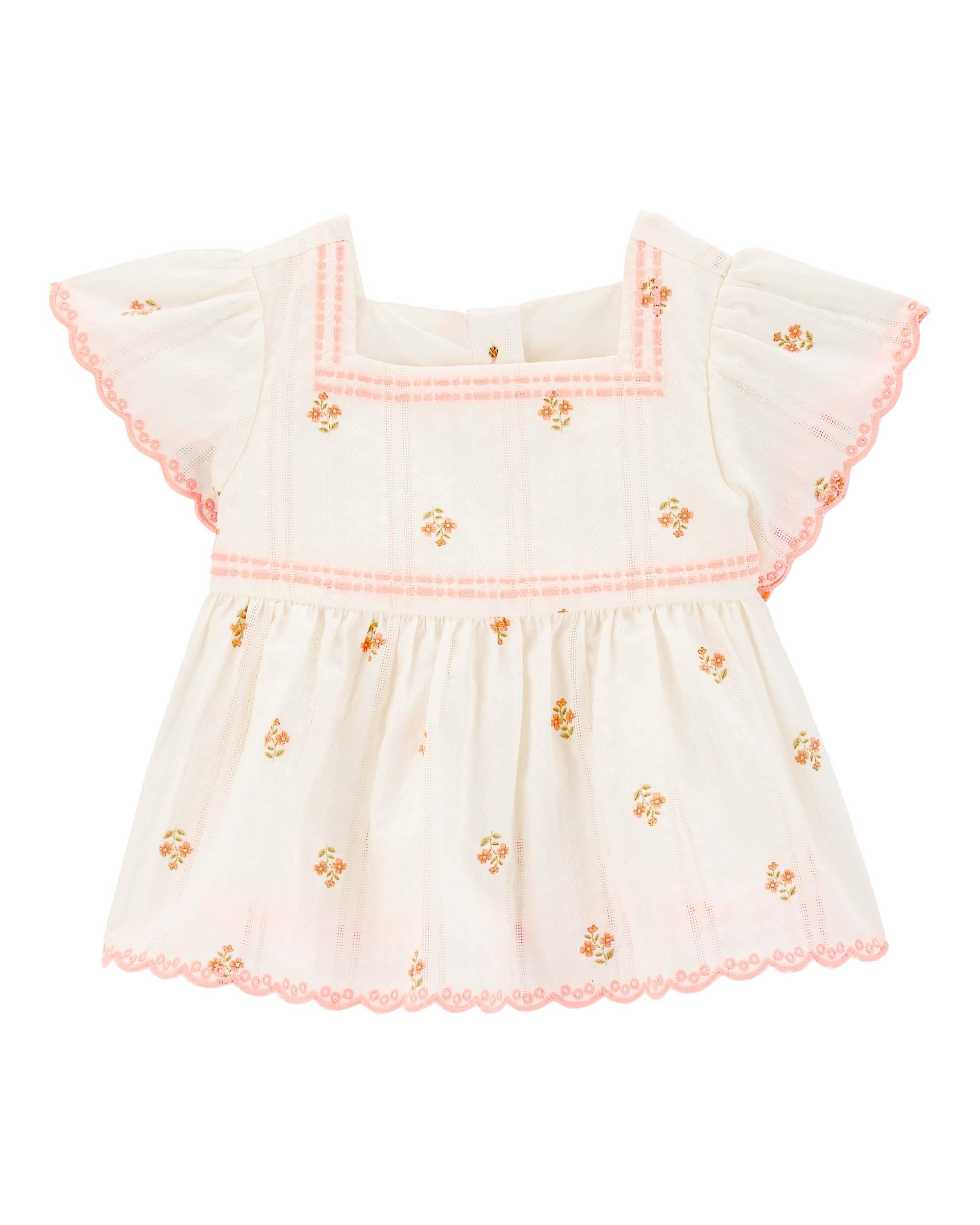 Carter's Baby Flutter Sleeve Seersucker Top - Cream