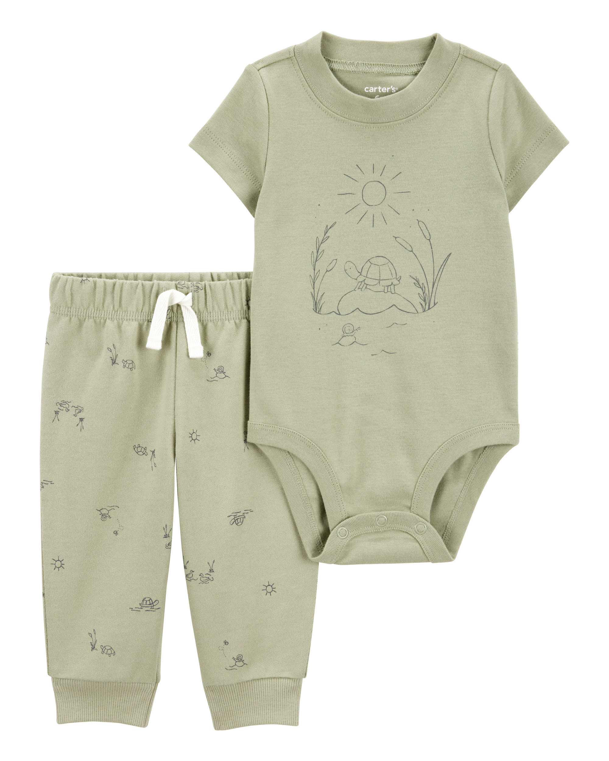 Carter's Turtle Printed Bodysuit and Pant Set