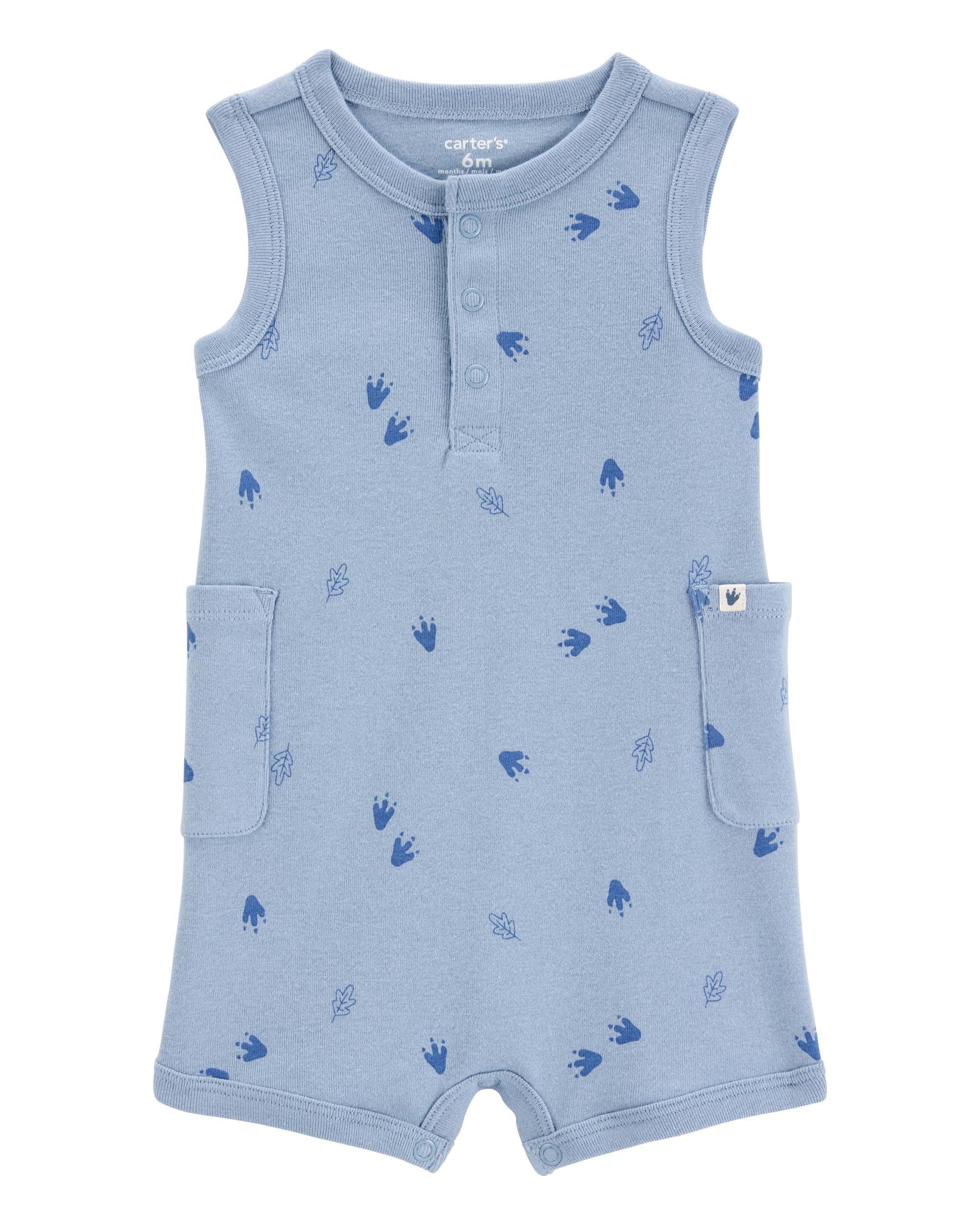 Carter's Baby Dinosaur Cotton Romper - Blue