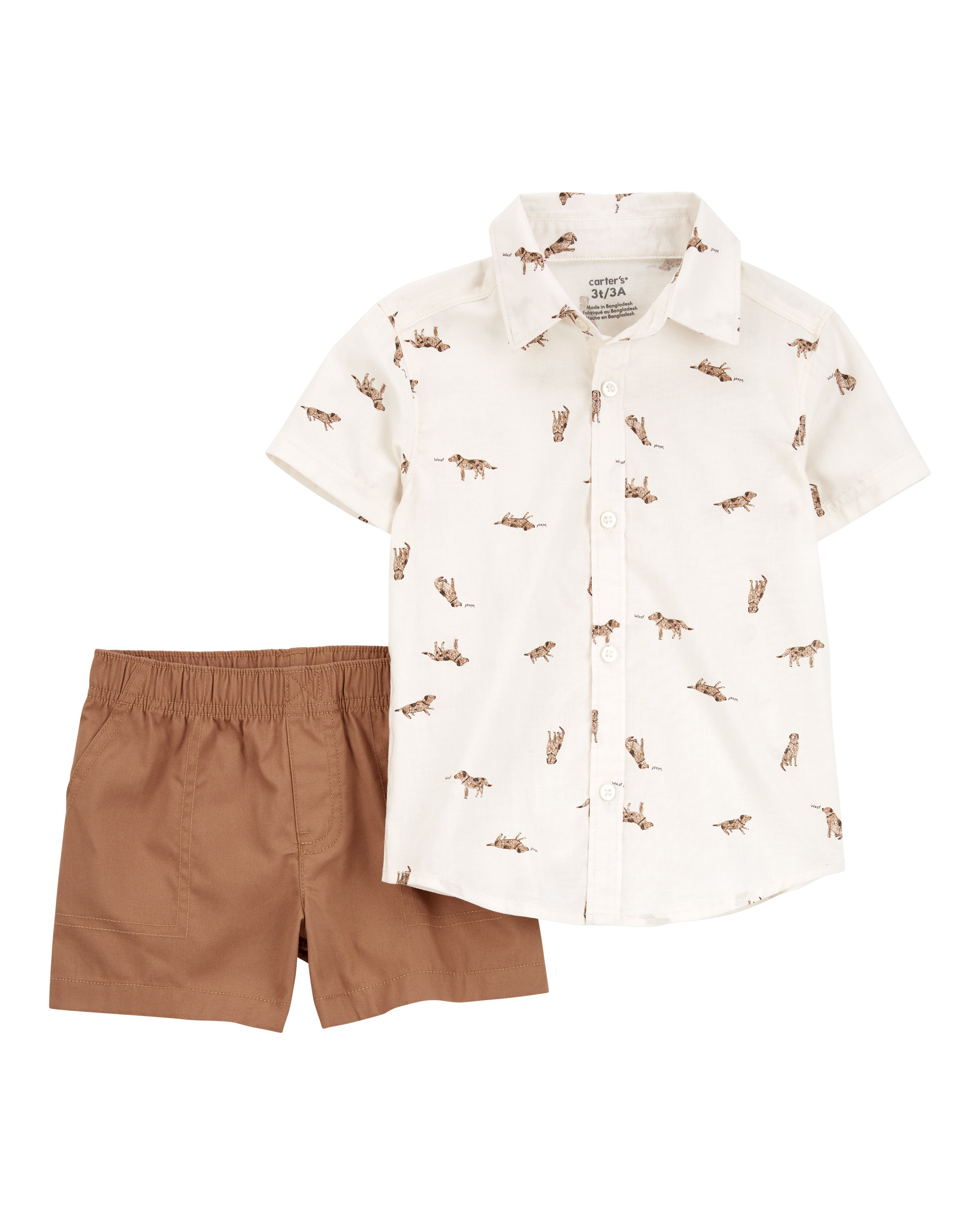 Carter's Dog Printed Shirt and Shorts Set