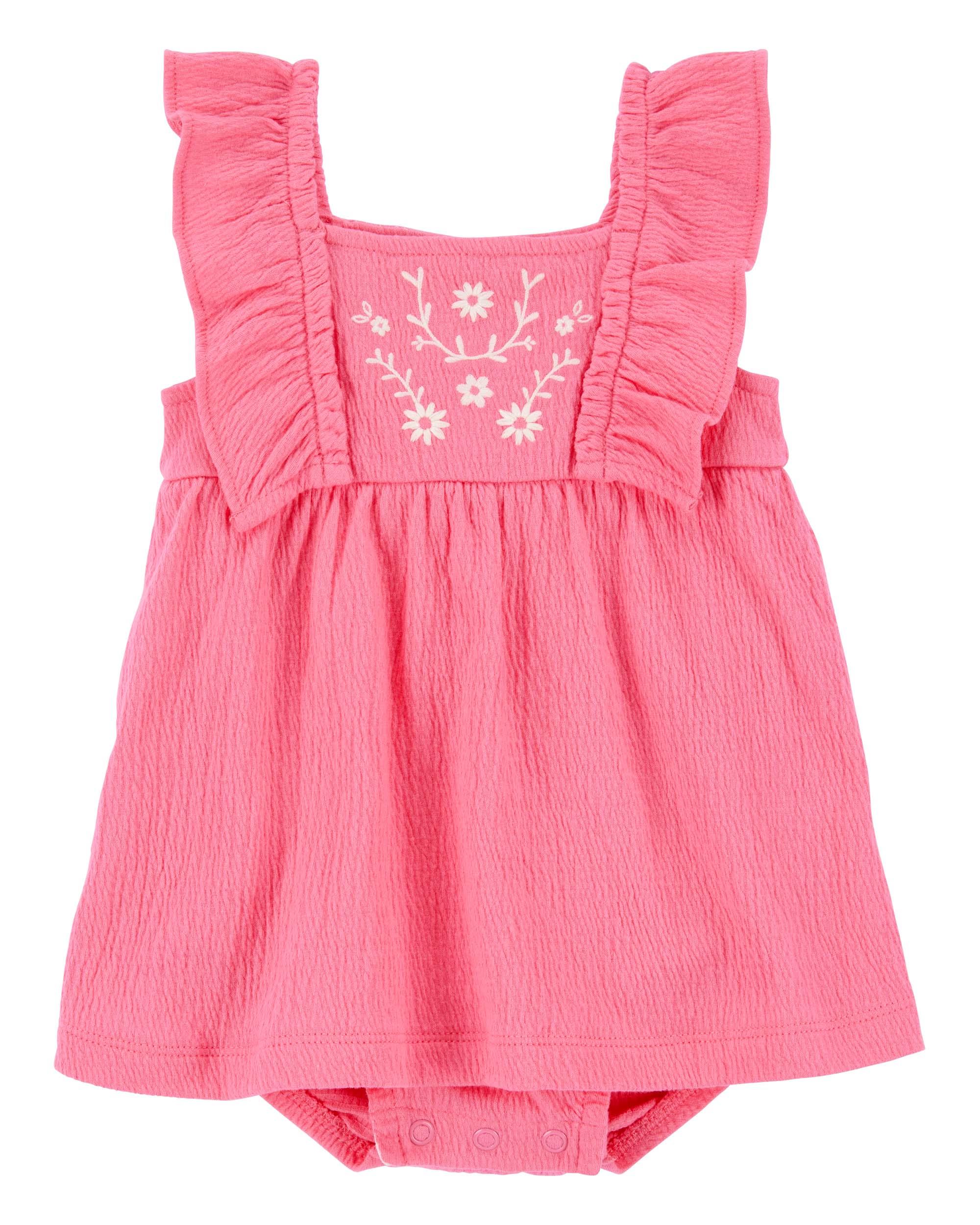 Carter's Baby Floral Flutter Bodysuit Dress - Pink