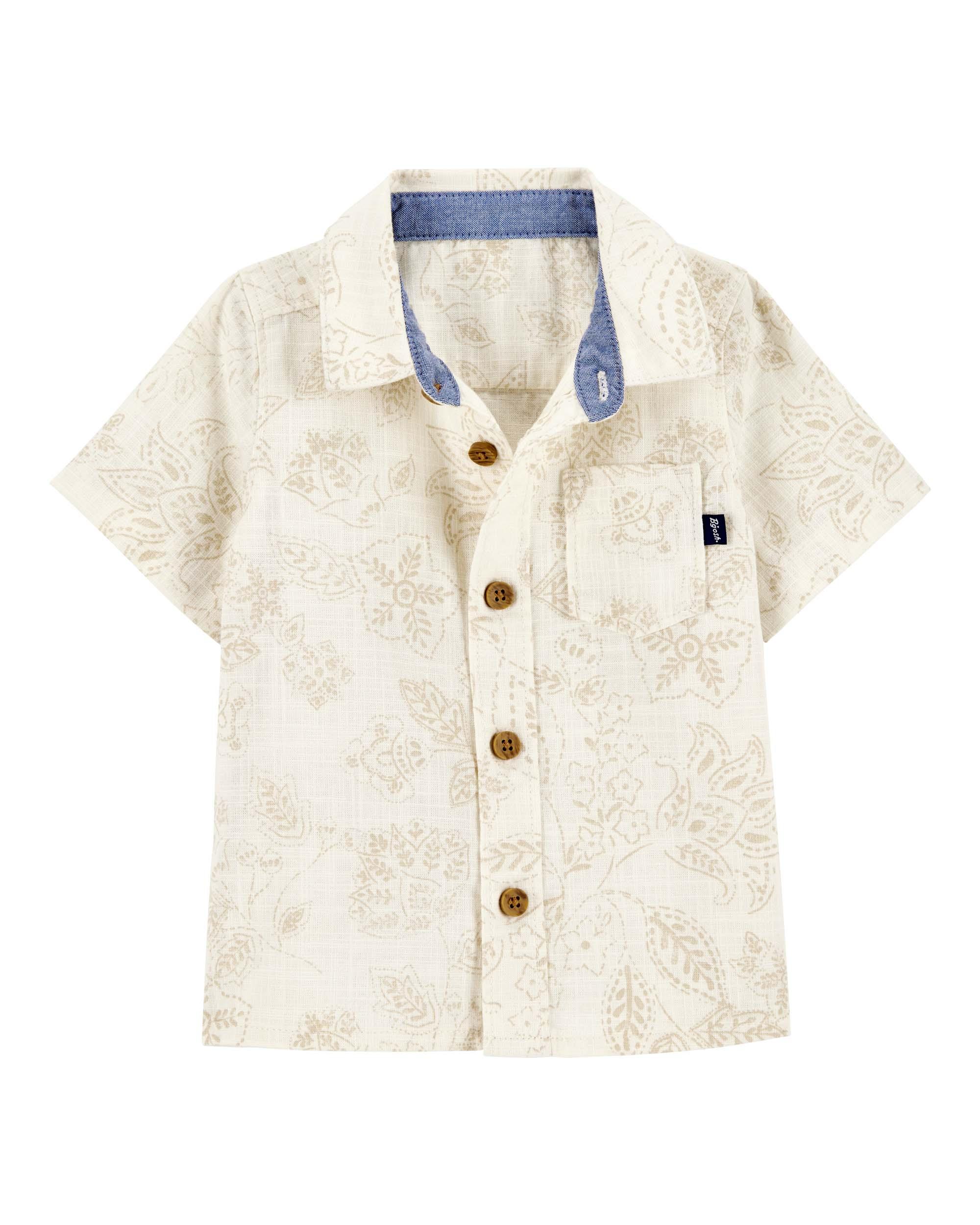 OSHKOSH Baby Tropical Paisley Cotton Short-Sleeve Top - Cream