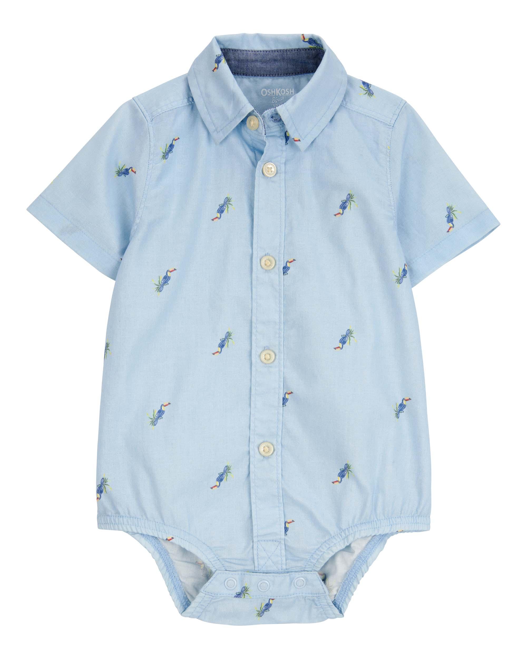 OSHKOSH Baby Toucan Print Short-Sleeve Bodysuit - Blue