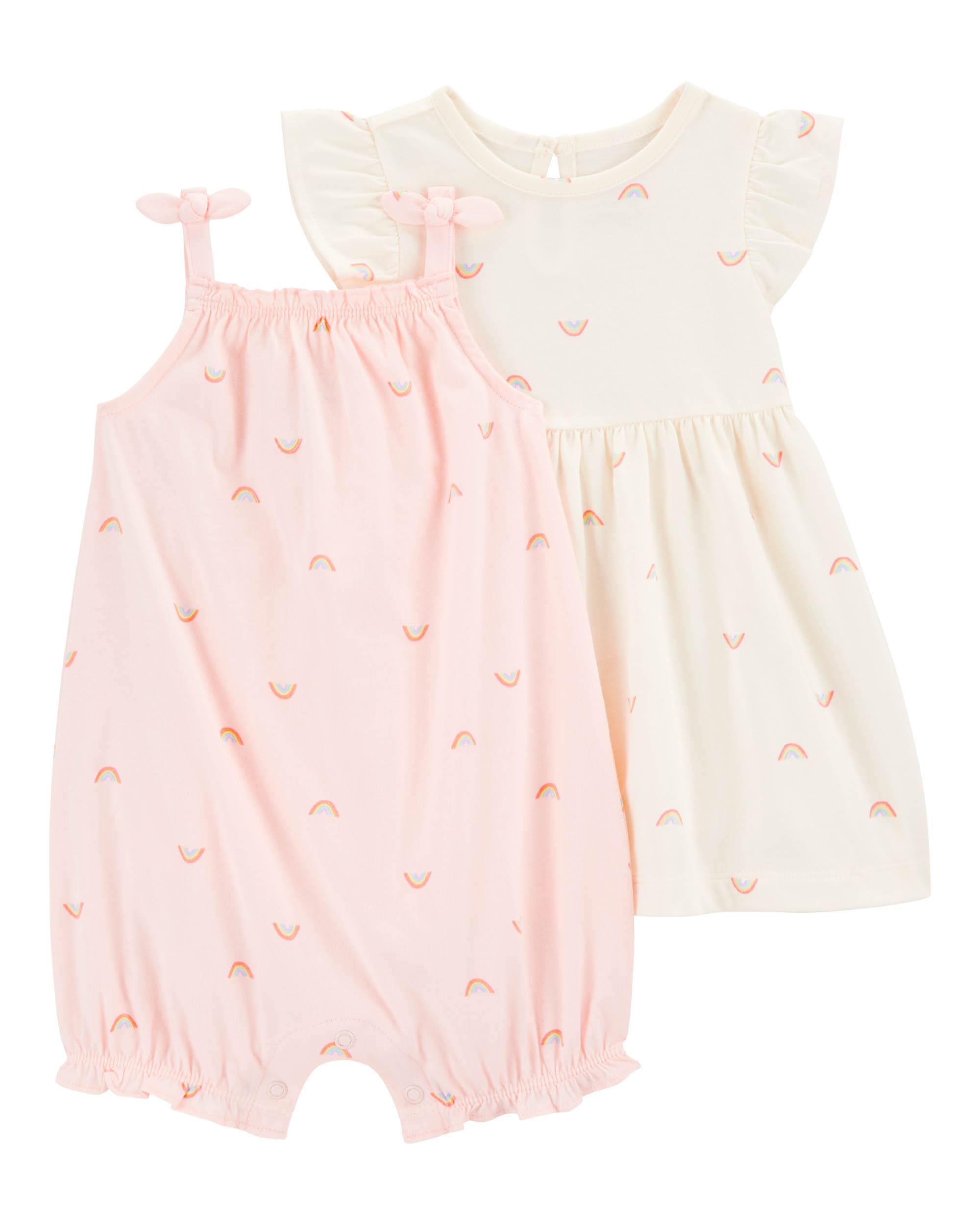 Carter's 2-Piece Rainbow Print Dress and Romper Set