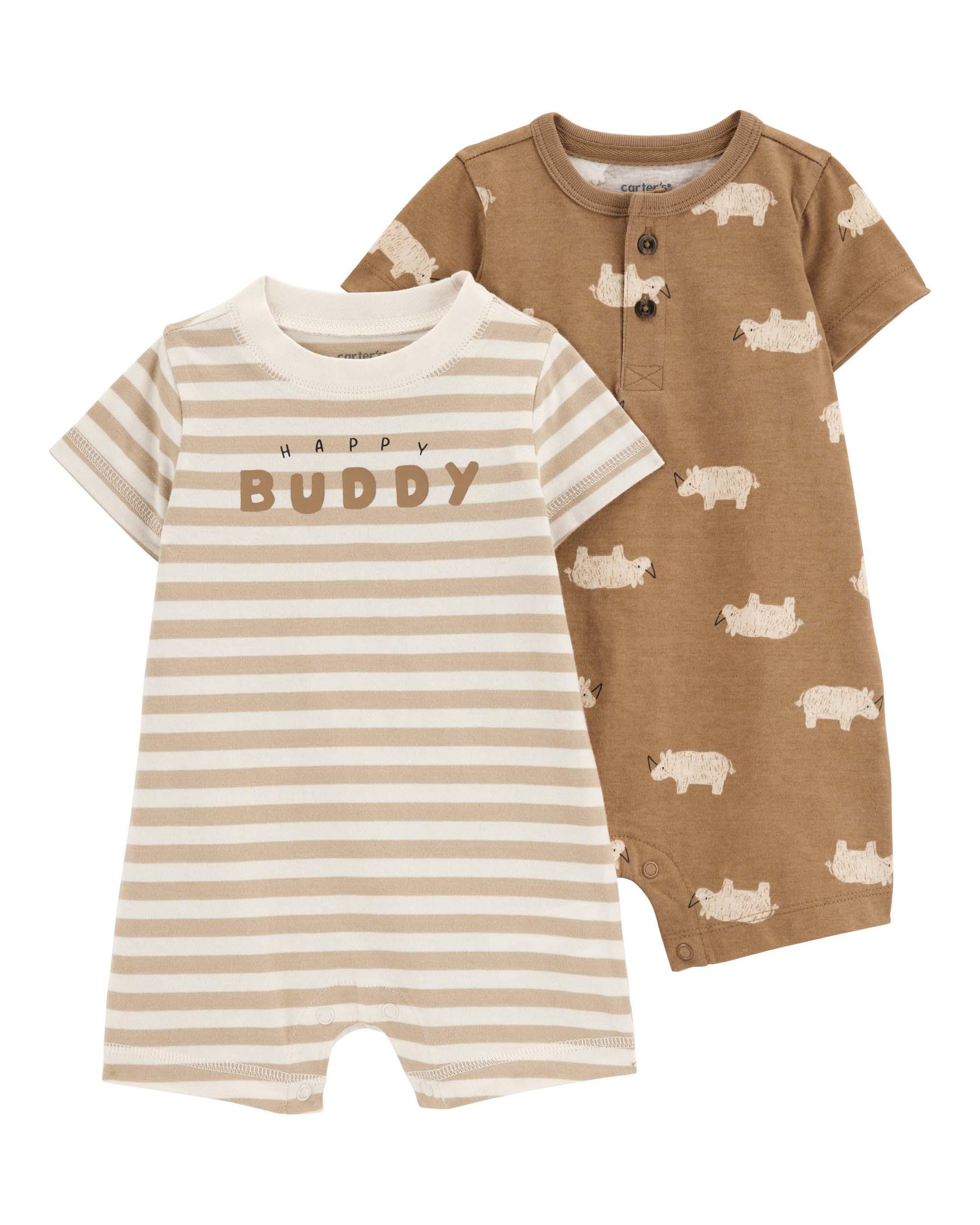 Carter's Baby 2-Piece Happy Buddy Romper Set - Brown