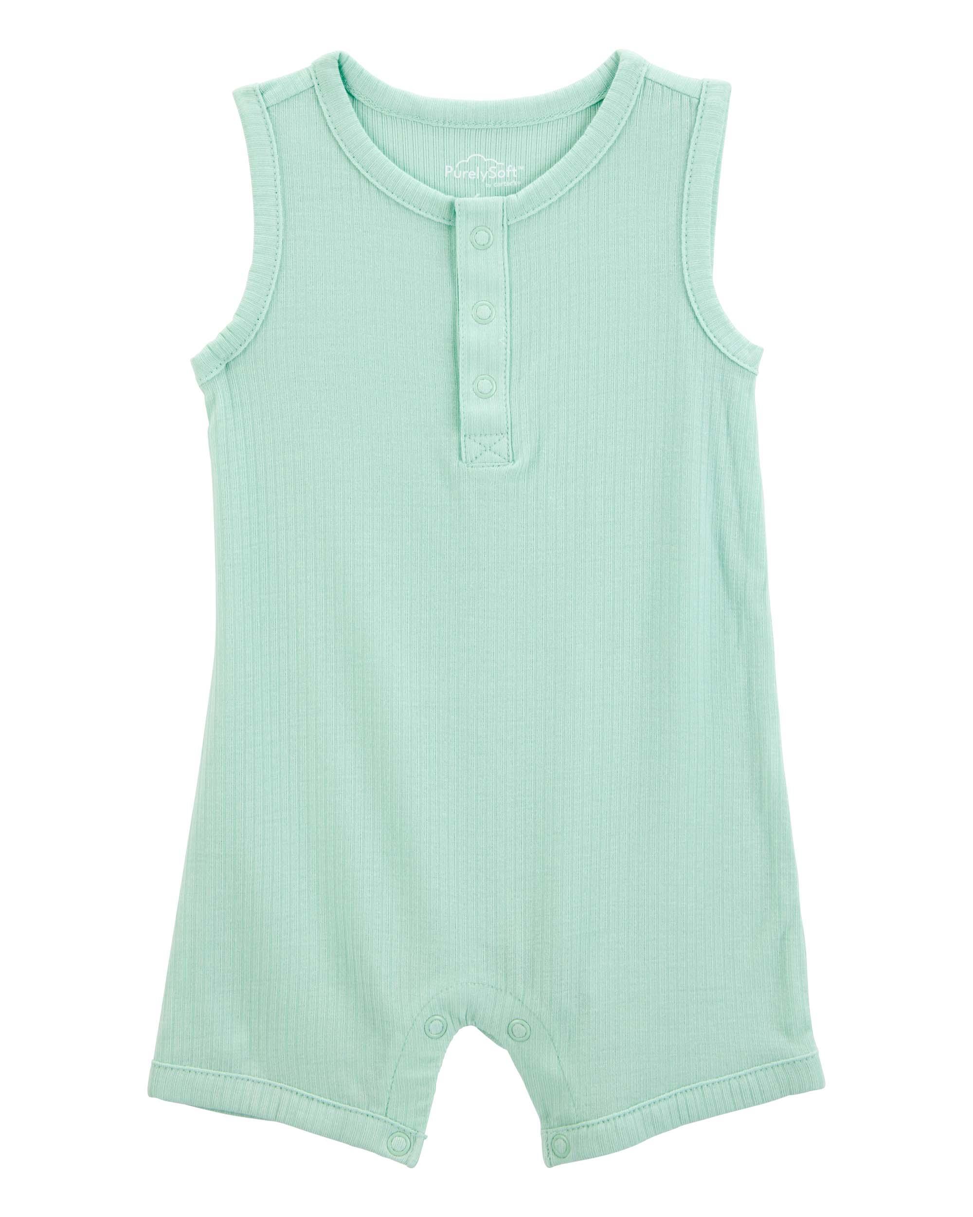 PurelySoft Baby PurelySoft Ribbed Romper - Mint