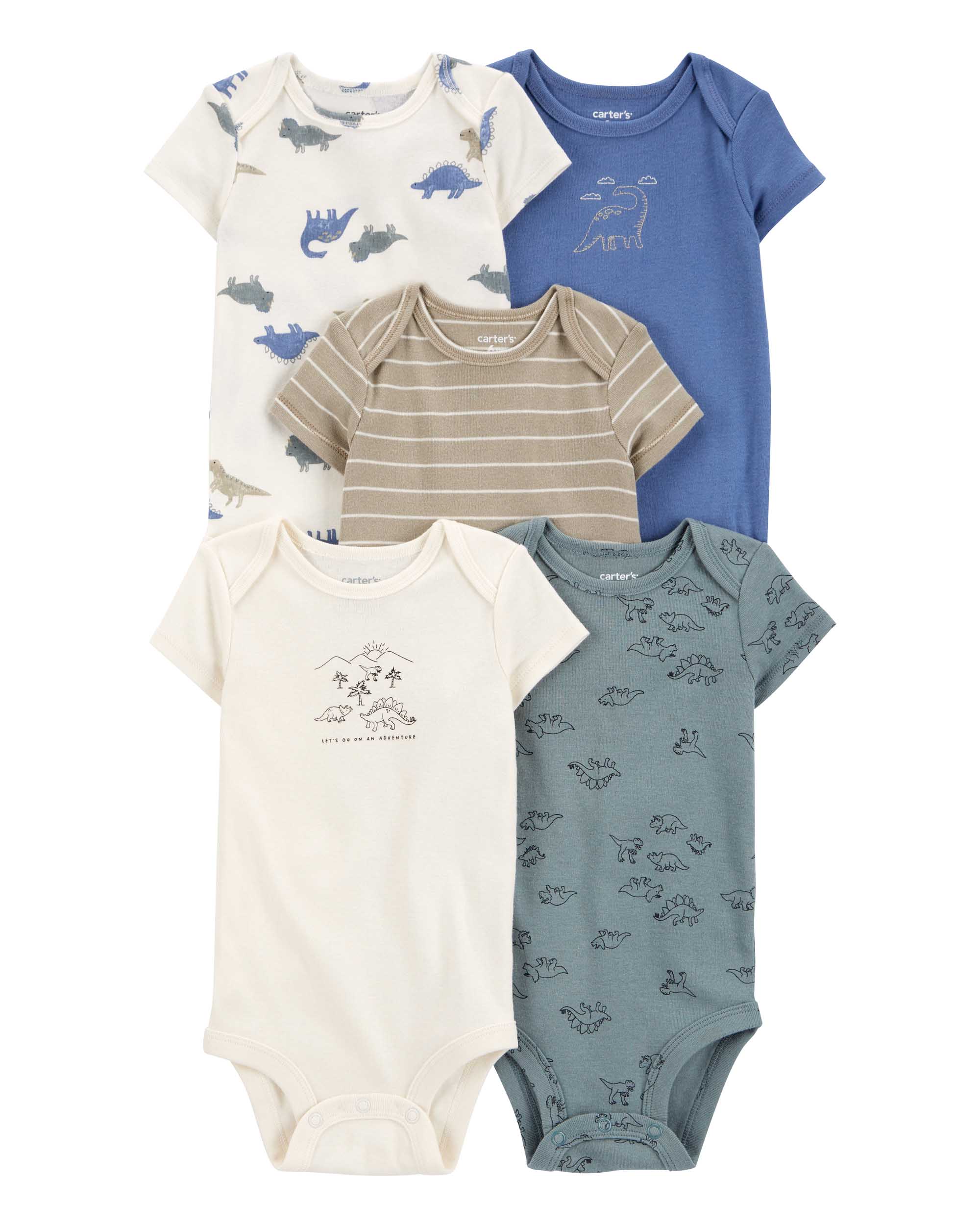 Carter's 5-Pack Dino Print Bodysuits