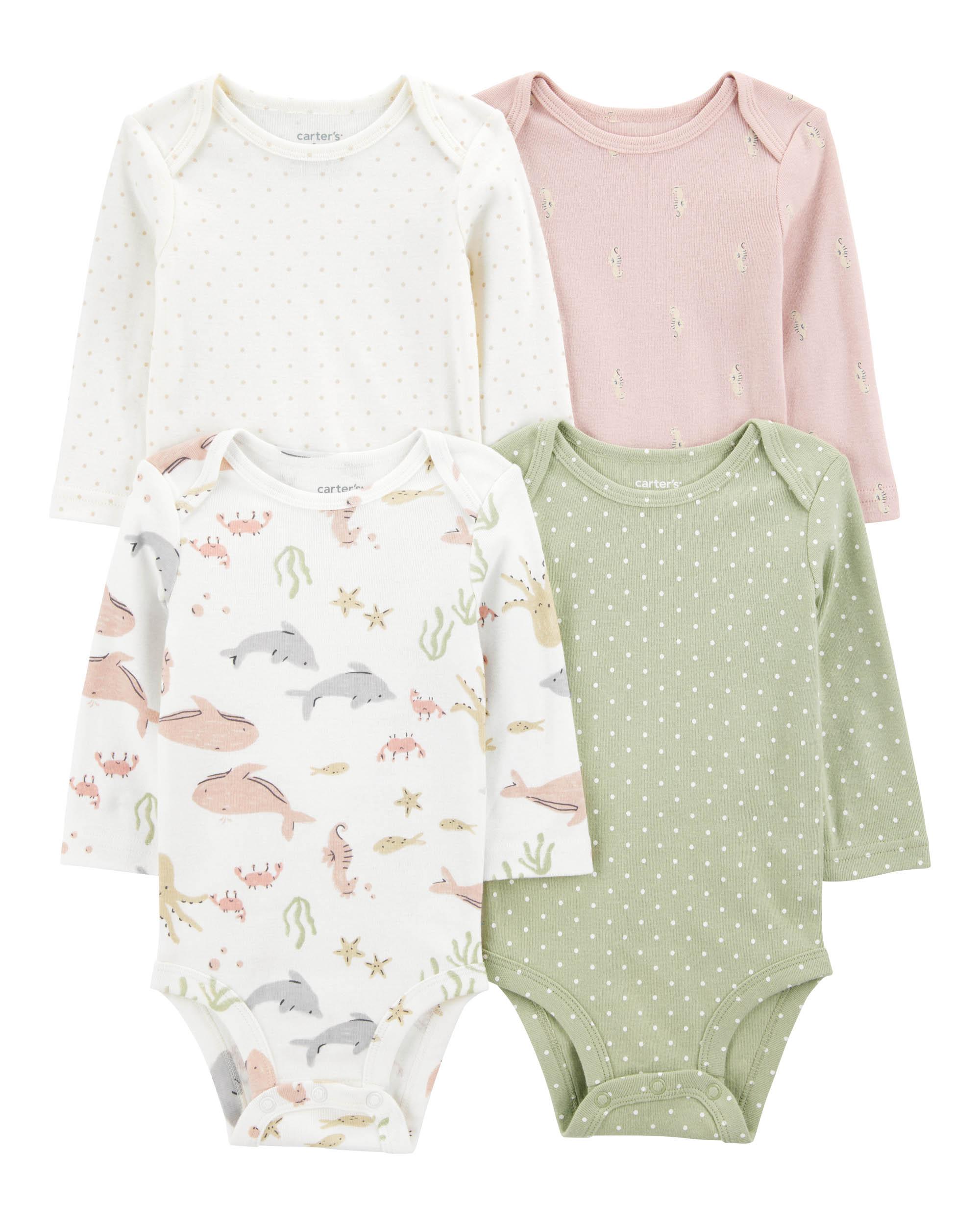 Carter's 4-Pack Seahorse Print Bodysuits