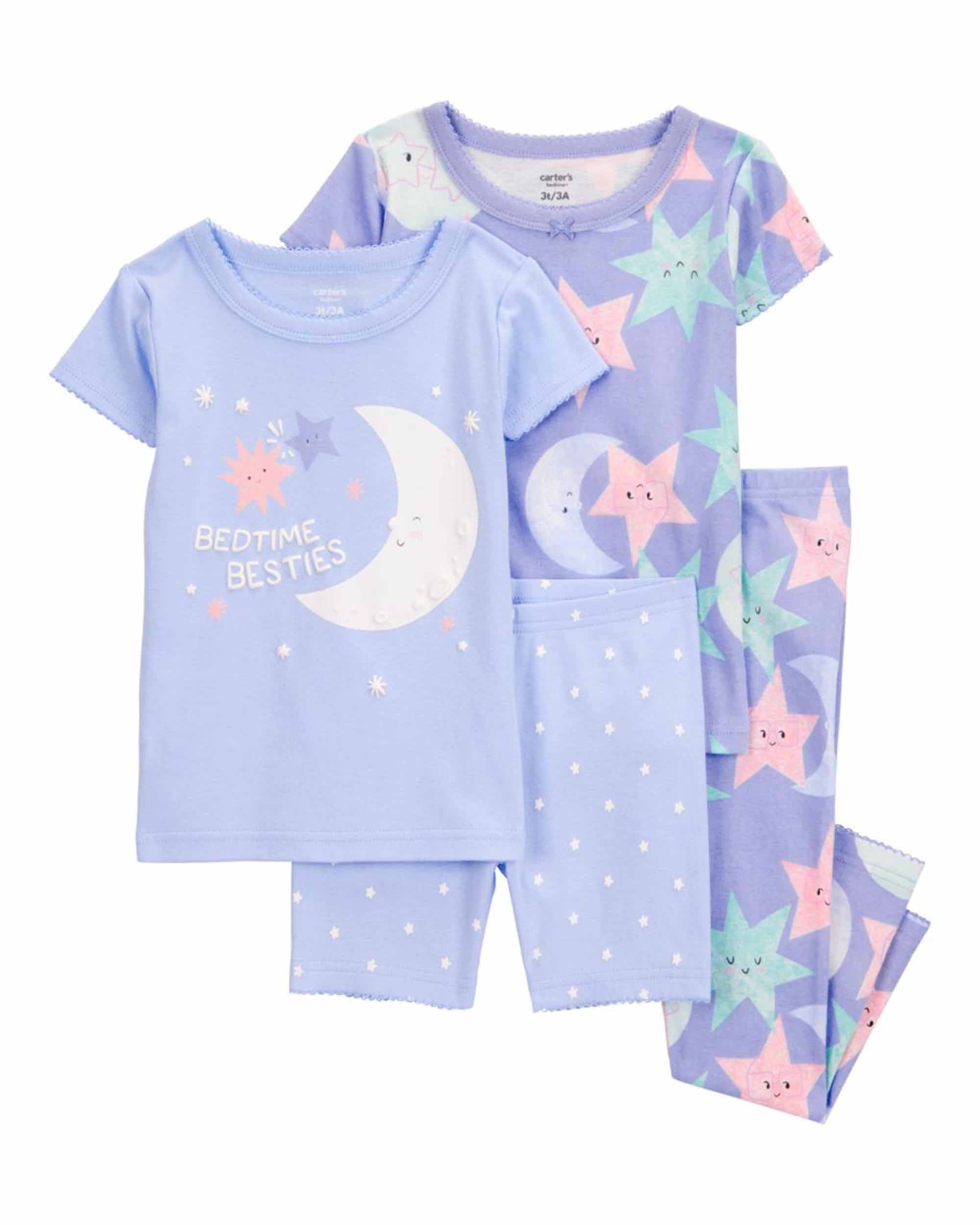 Carter's 4-Piece Moon Print Pyjamas Set - Purple