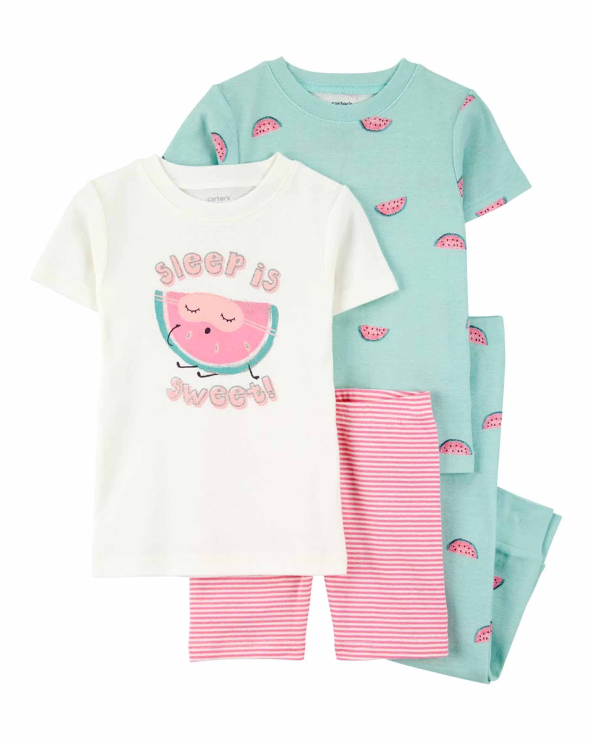 Carter's 4-Piece Watermelon Print Pyjamas Set - Multicolor