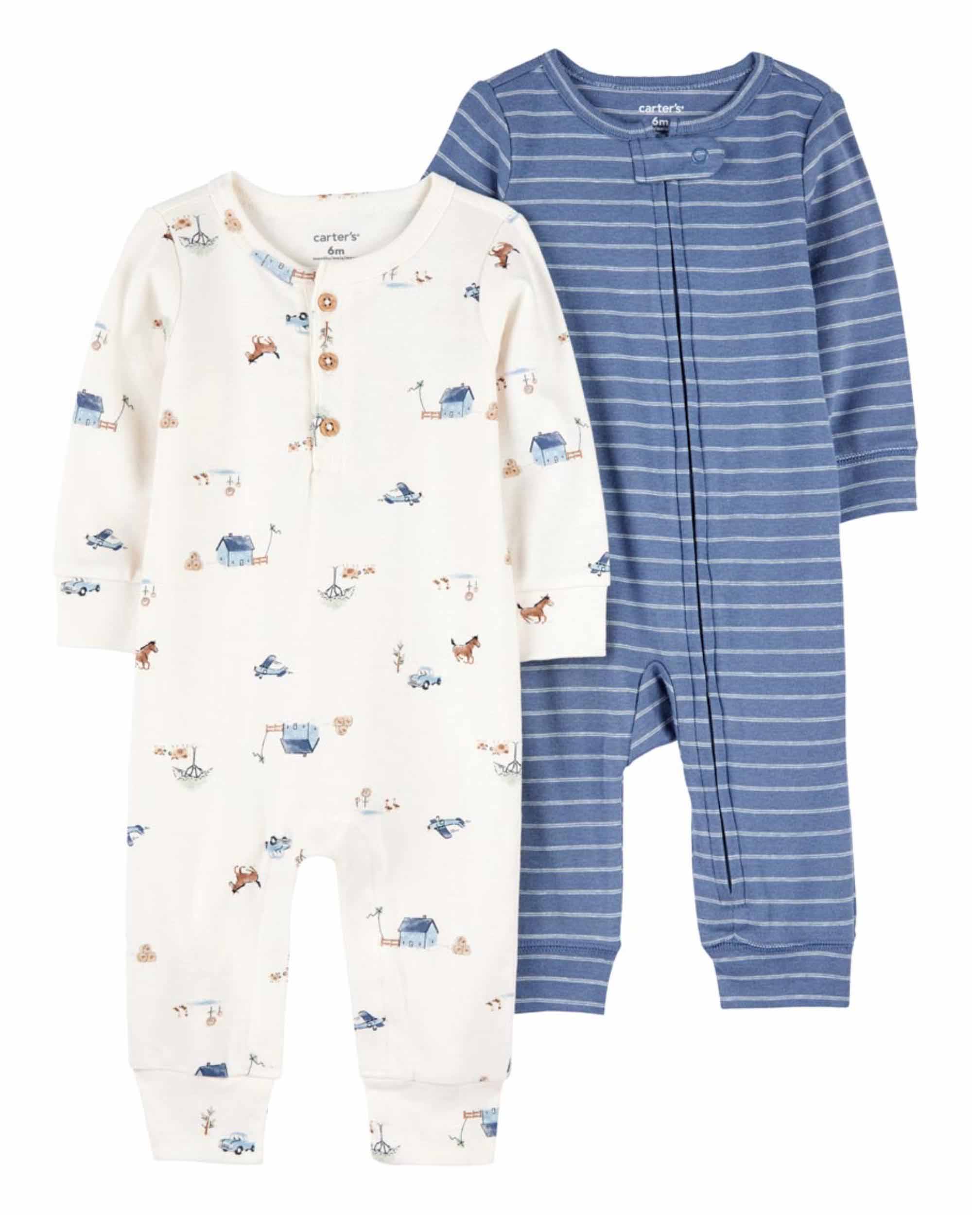Carter's 2-Pack Striped Jumpsuits - Multicolor