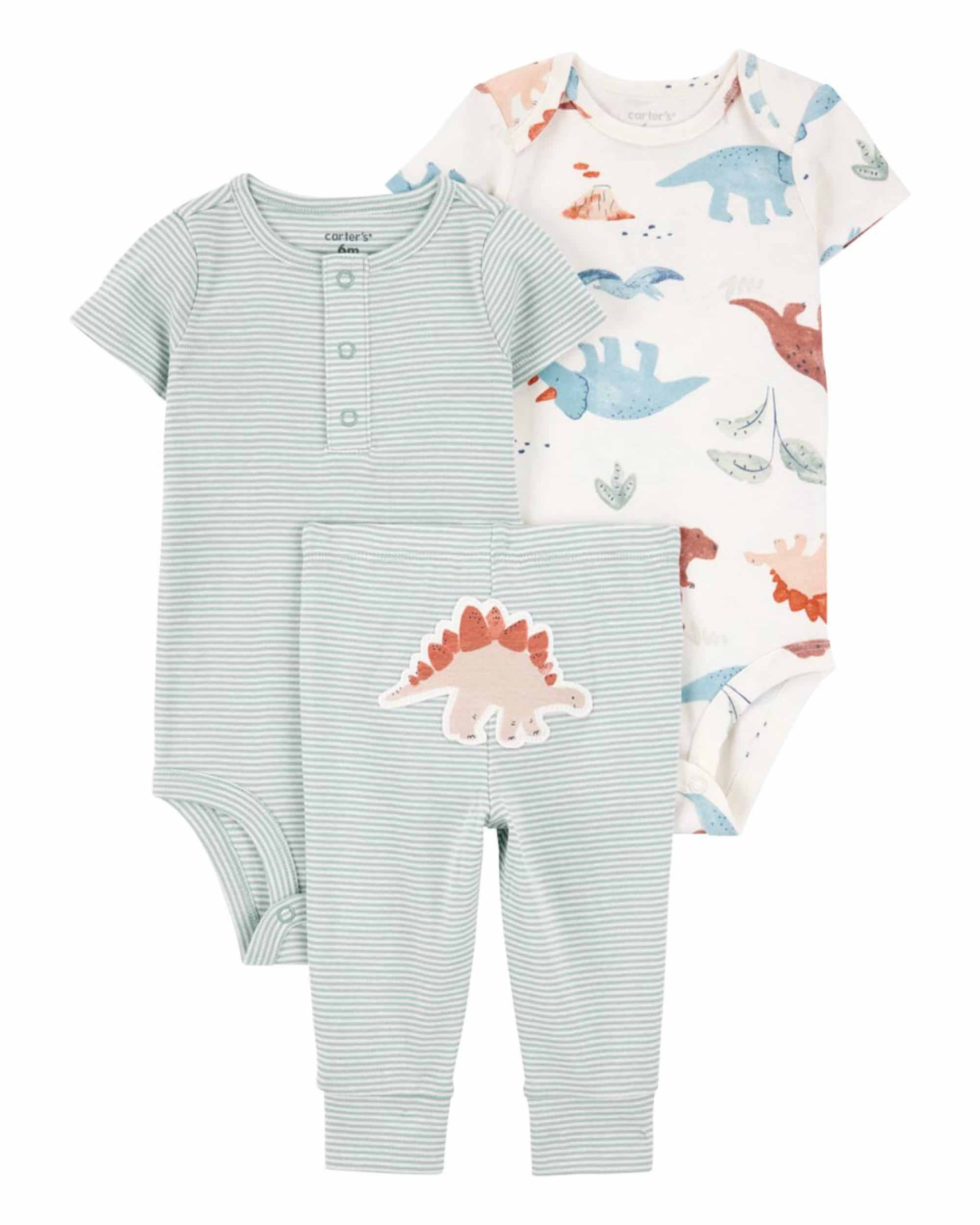 Carter's 3-Piece Dinosaur Print Little Character Set - Multicolor