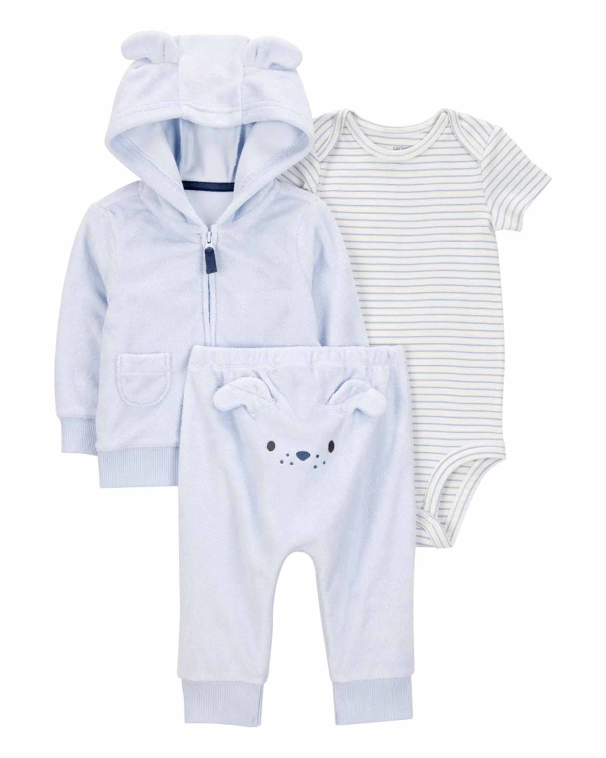 Carter's 3-Piece Dog Little Cardigan Set - Blue