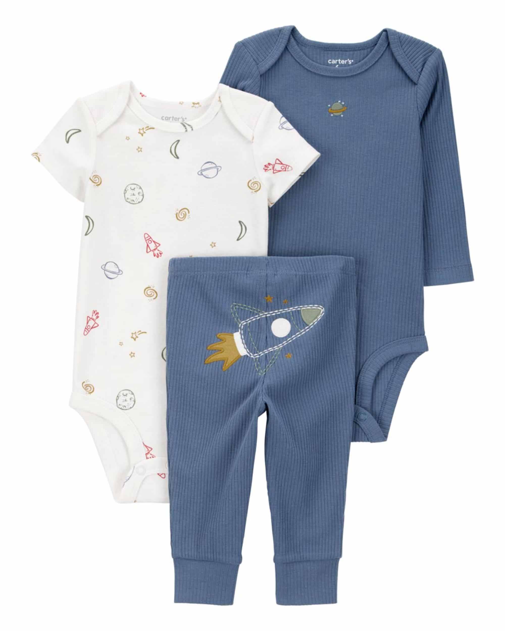 Carter's 3-Piece Space Print Little Character Set - Blue & White