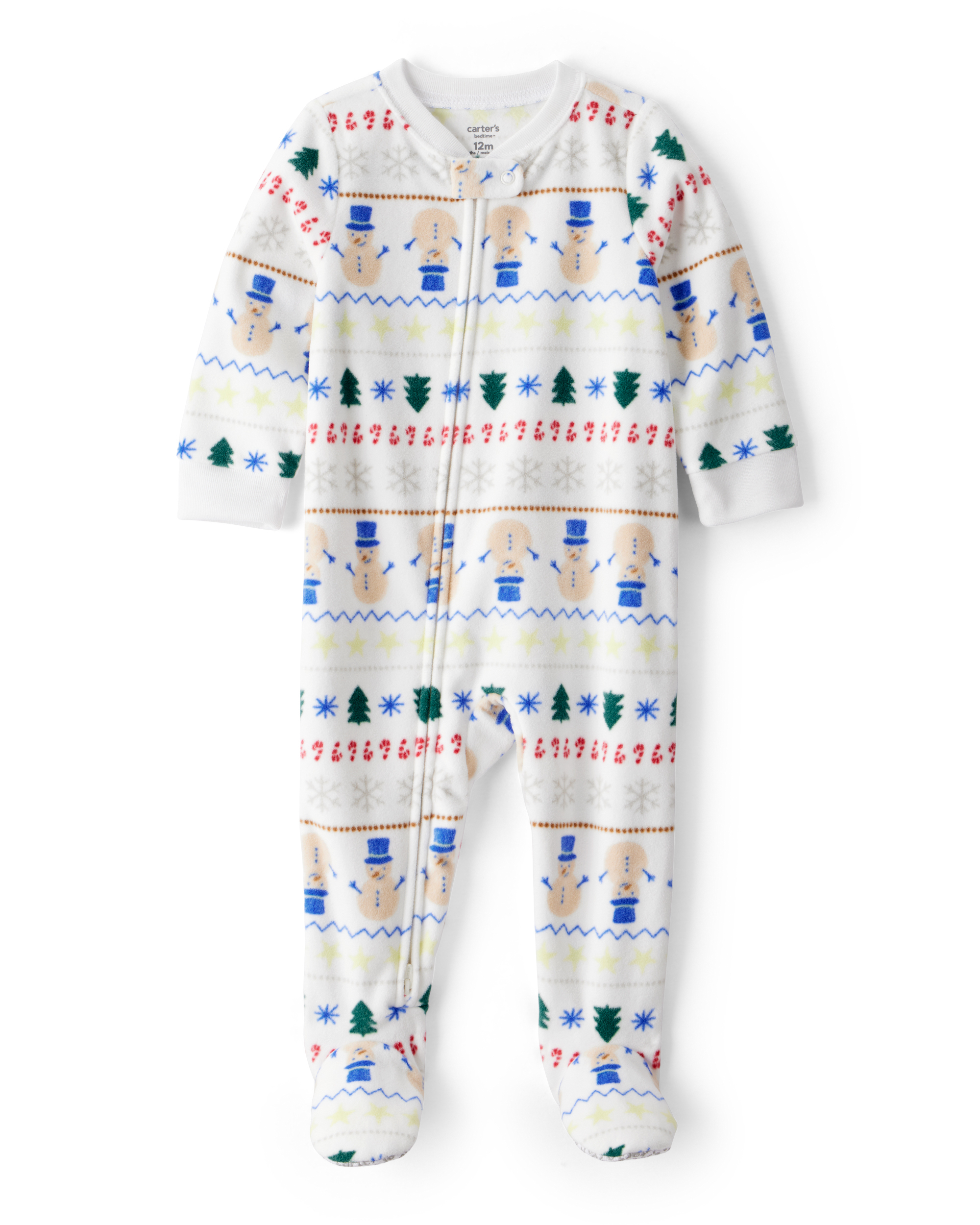 Carter's Baby Neutral Fleece Footed Fair Isle Print, Multicolor