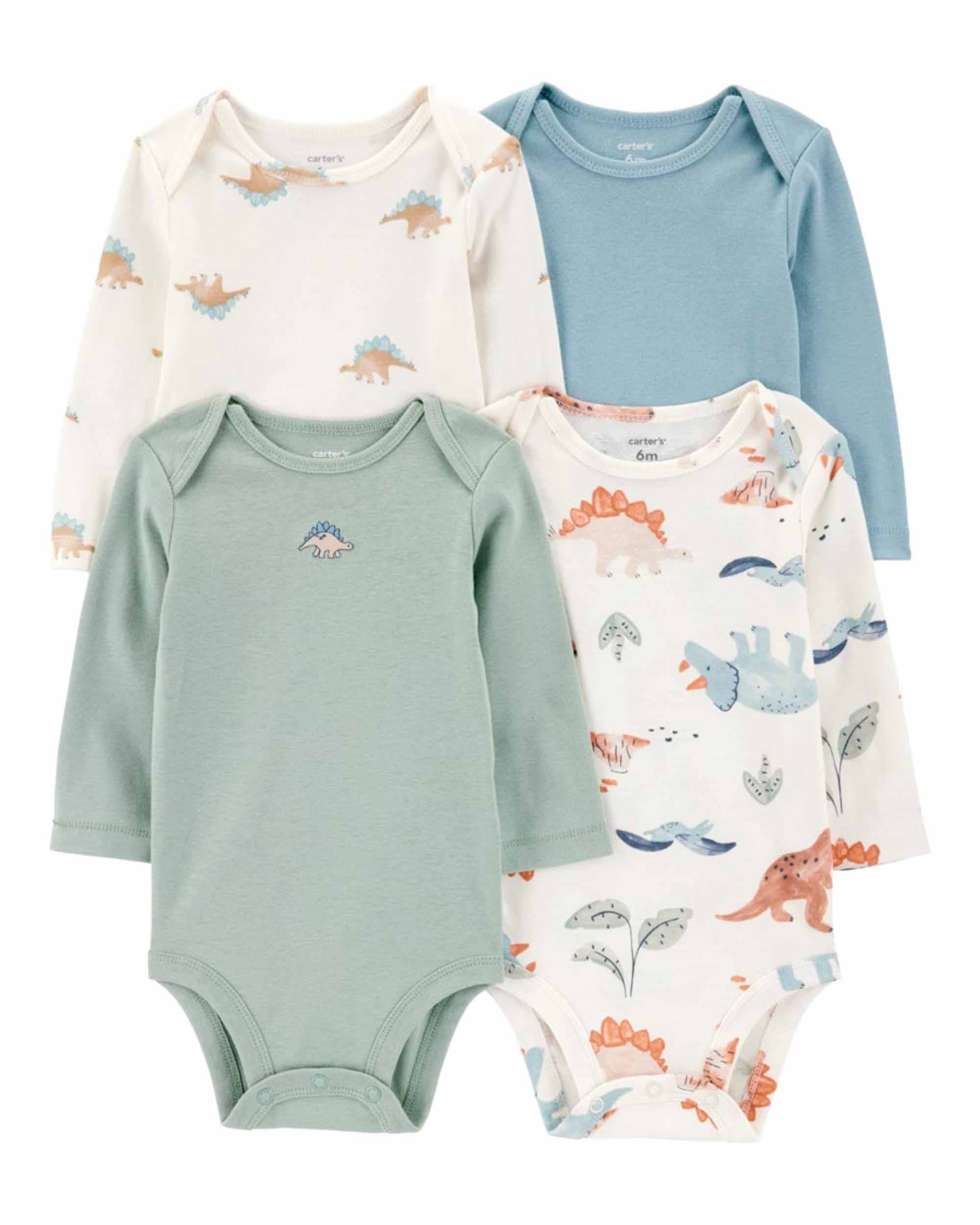 Carter's 4-Pack Striped Long-Sleeve Bodysuits - Multicolor