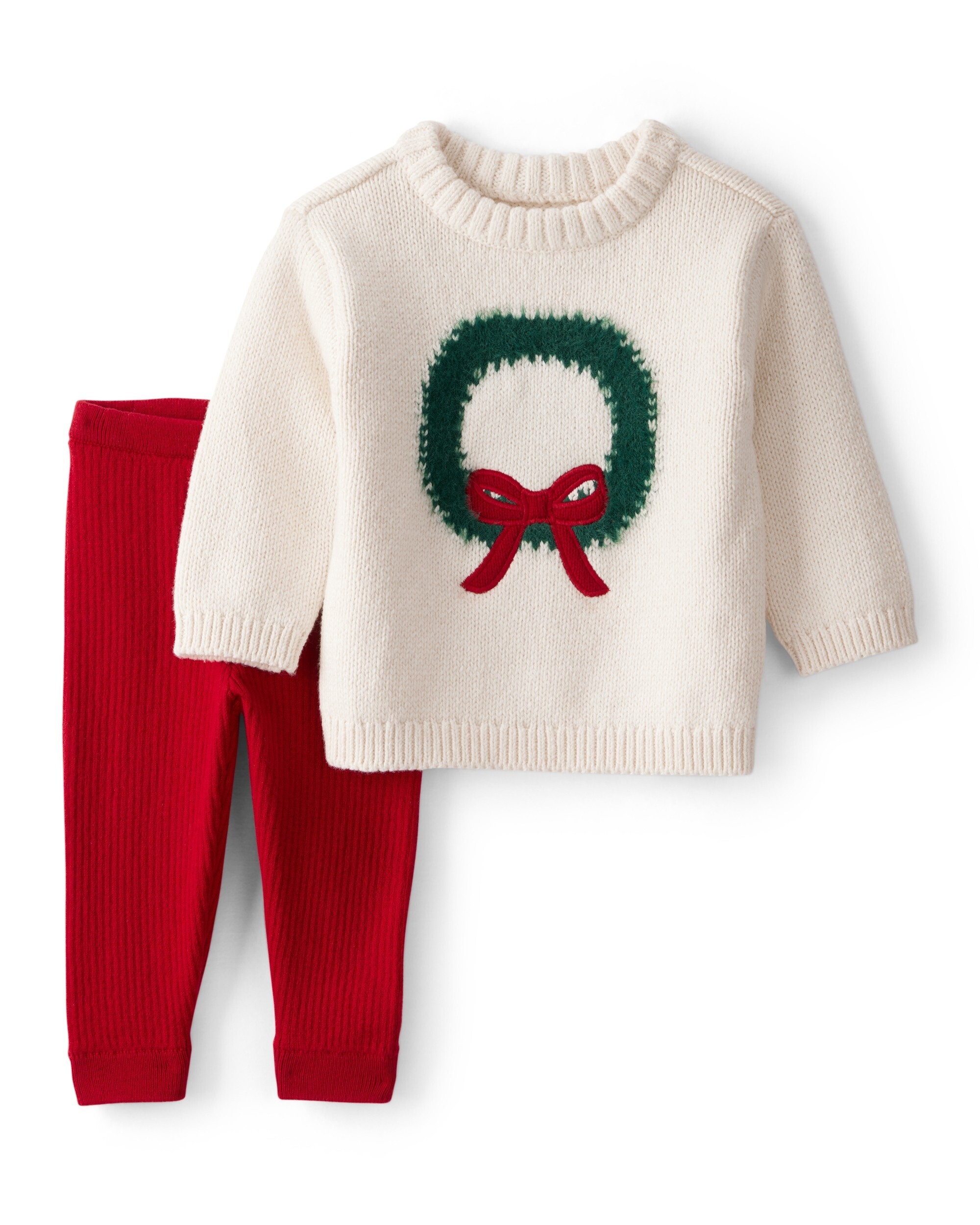 Carter's Infant Girl 2-Piece Wreath Sweater & Pants Set