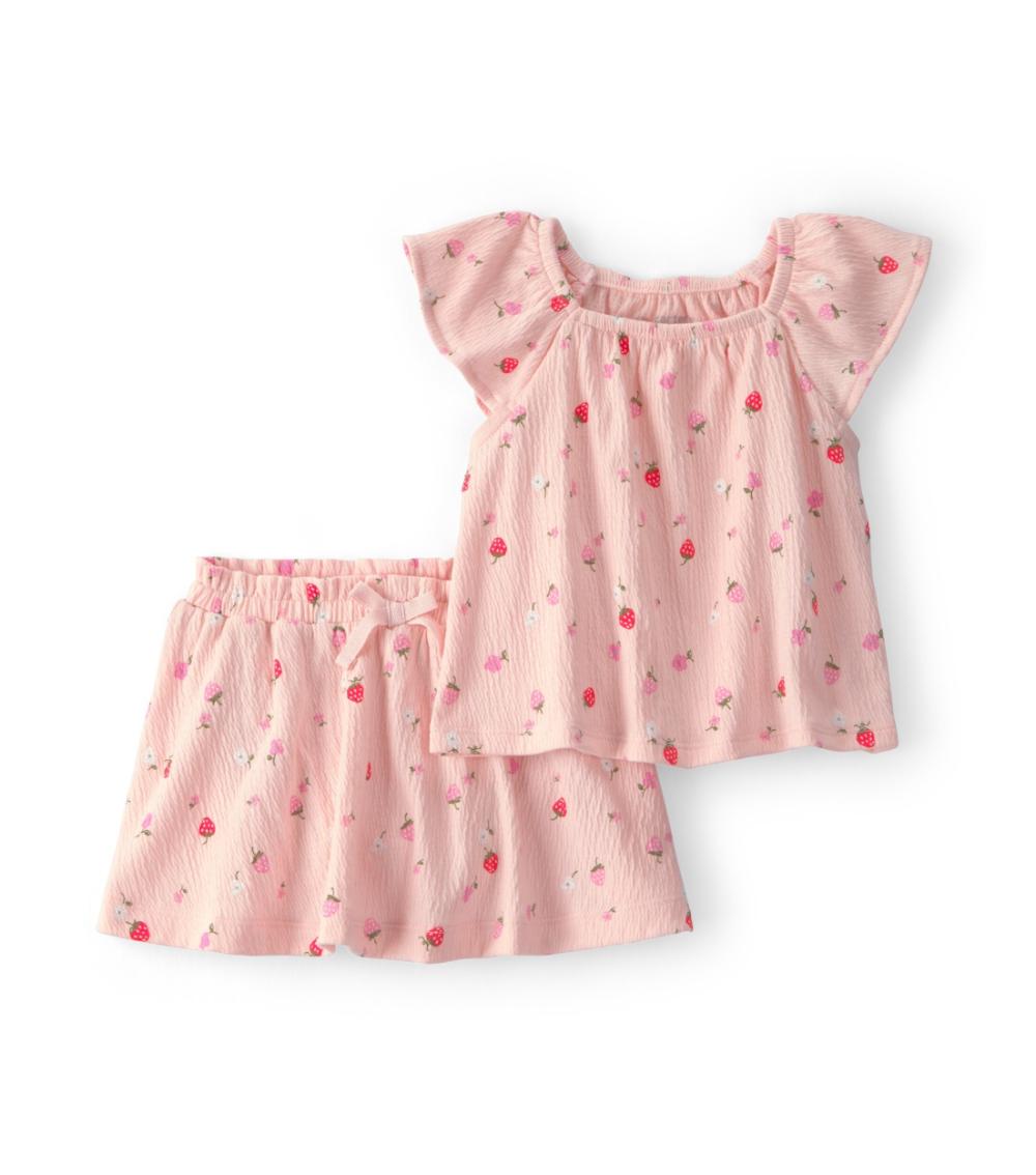 Carter's Baby Girls Berry 2 Piece Playwear Skirt Set, Multicolor