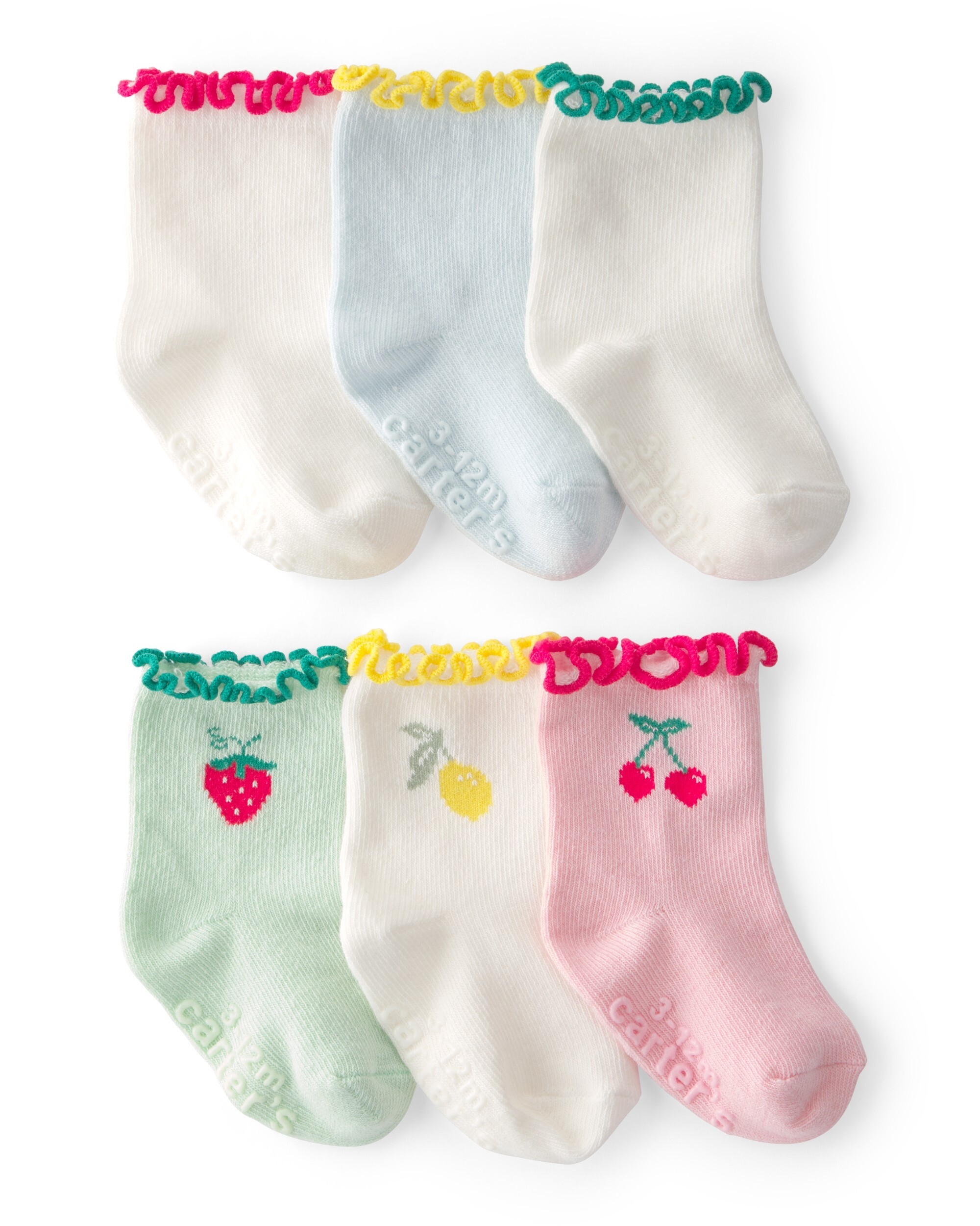 Carter's Baby Girls 6-Pack Fruit Crew Socks
