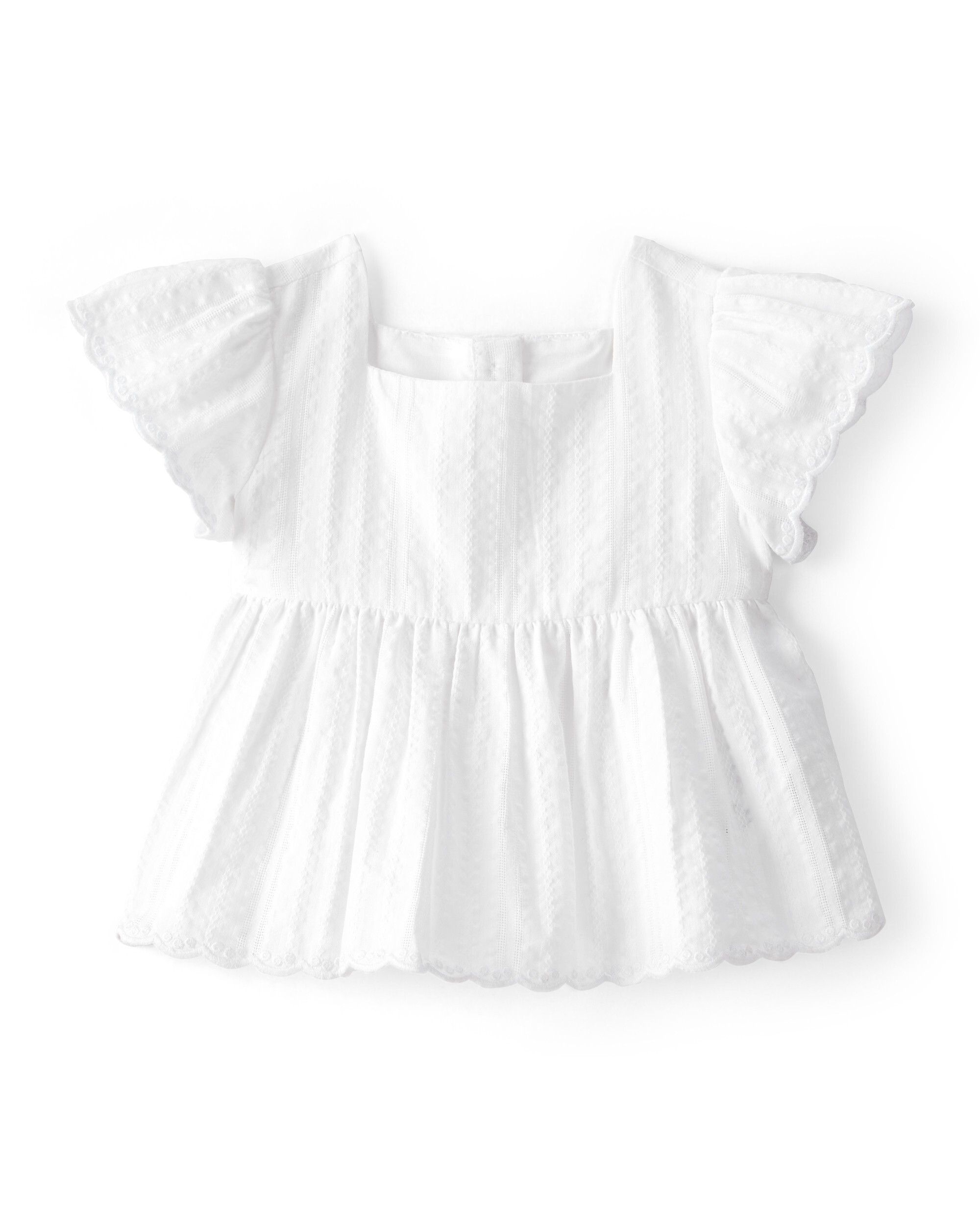 OshKosh B'gosh Baby Girls Short-Sleeve Ruffle Top - White