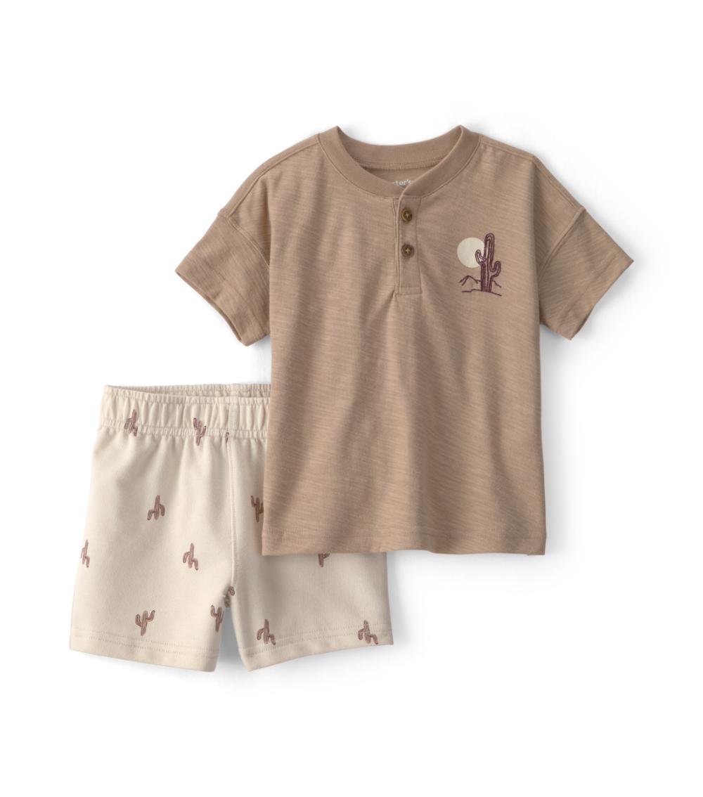 Carter's Baby Boys Desert 2 Piece Playwear Set, Multicolor