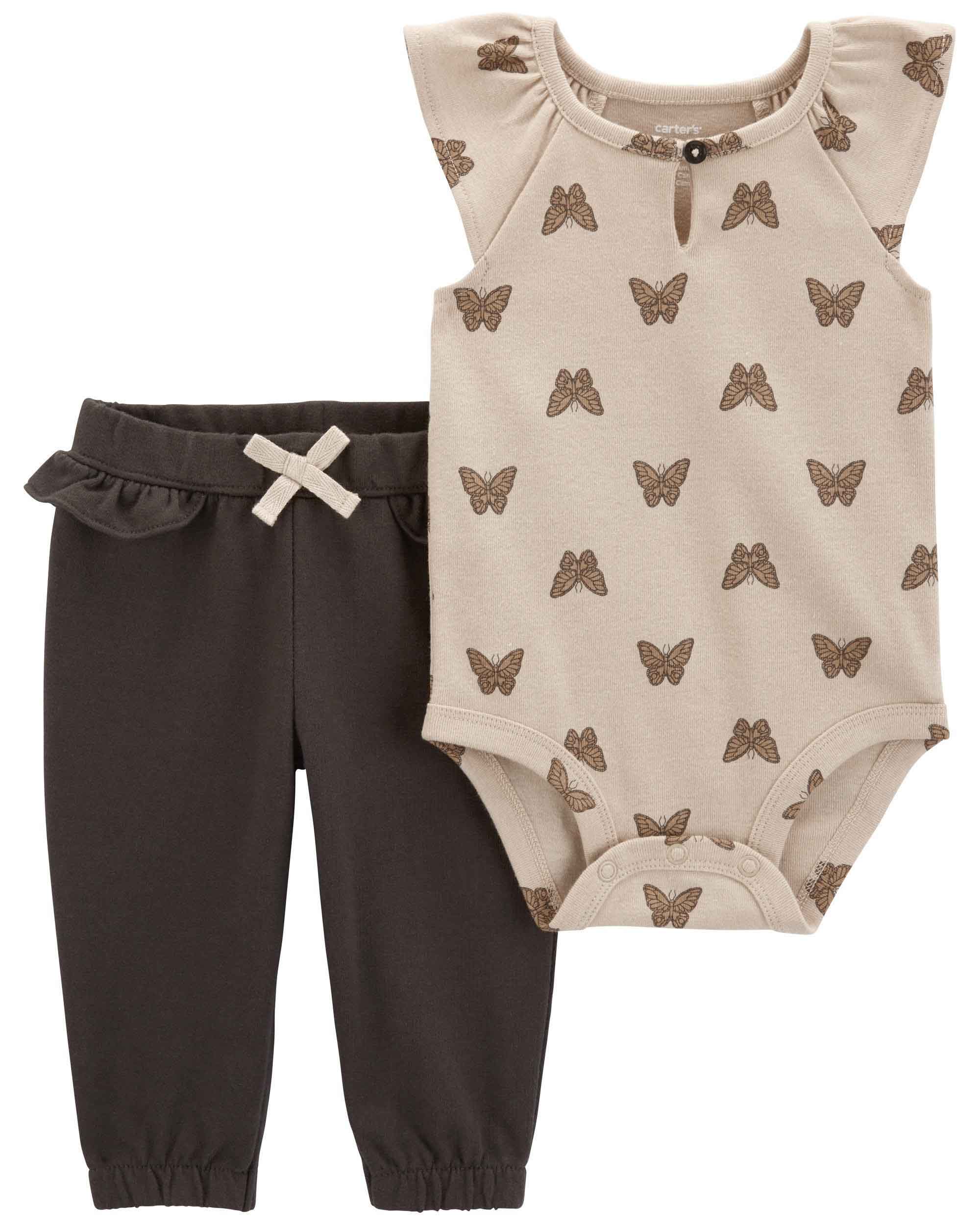 Carter's 2-Piece Butterfly Print Bodysuit and Pants Set