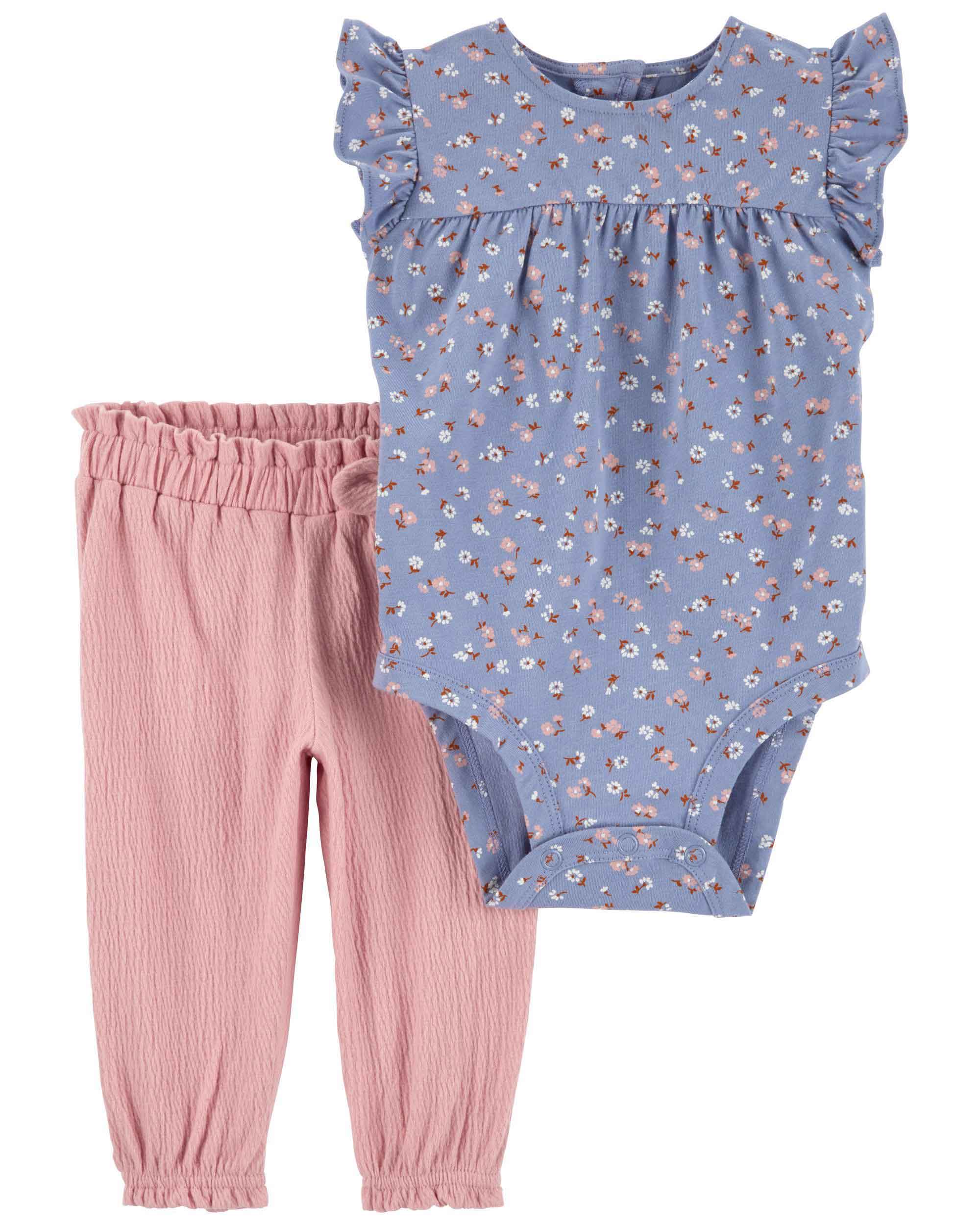 Carter's 2-Piece Floral Print Bodysuit and Pants Set