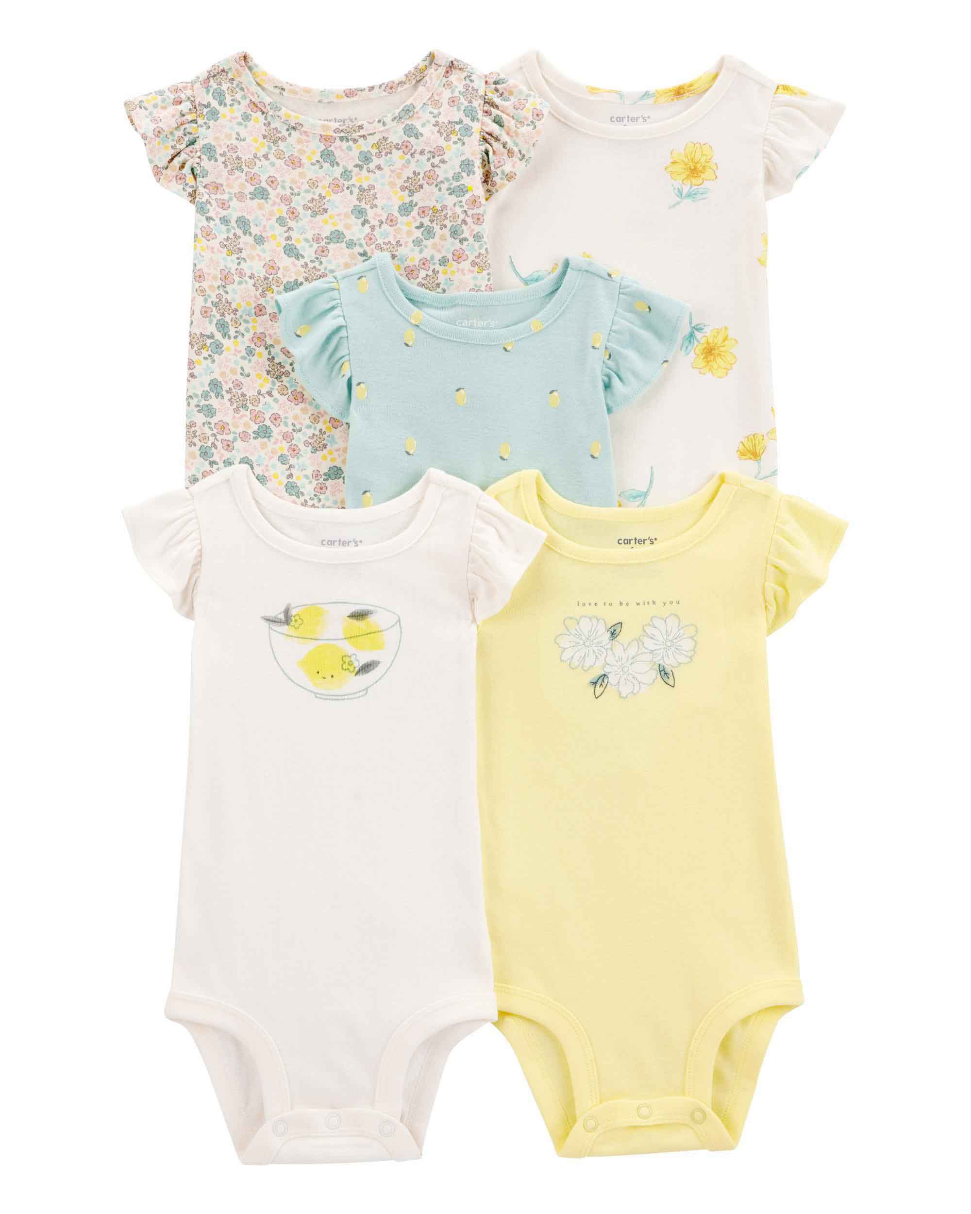 Carter's 5-Pack Lemon Printed Bodysuits
