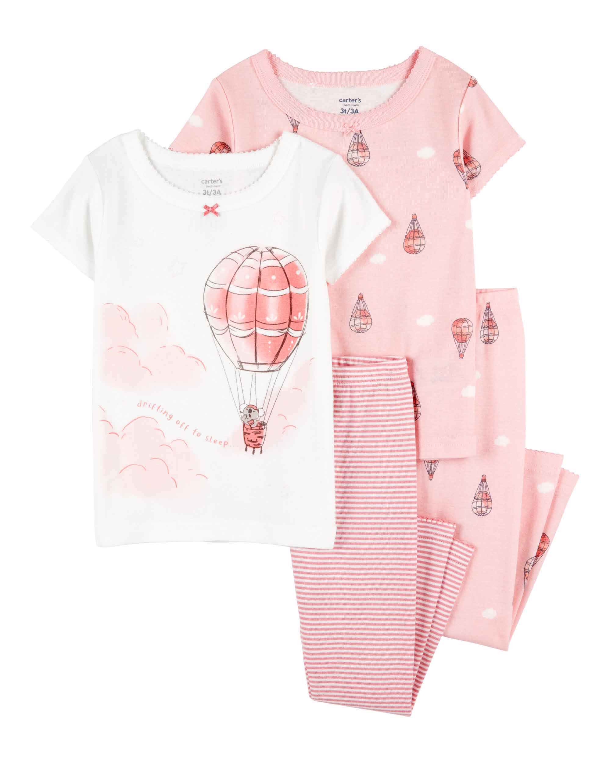 Carter's 4-Piece Air Balloon Print Short-Sleeve Pyjamas Set