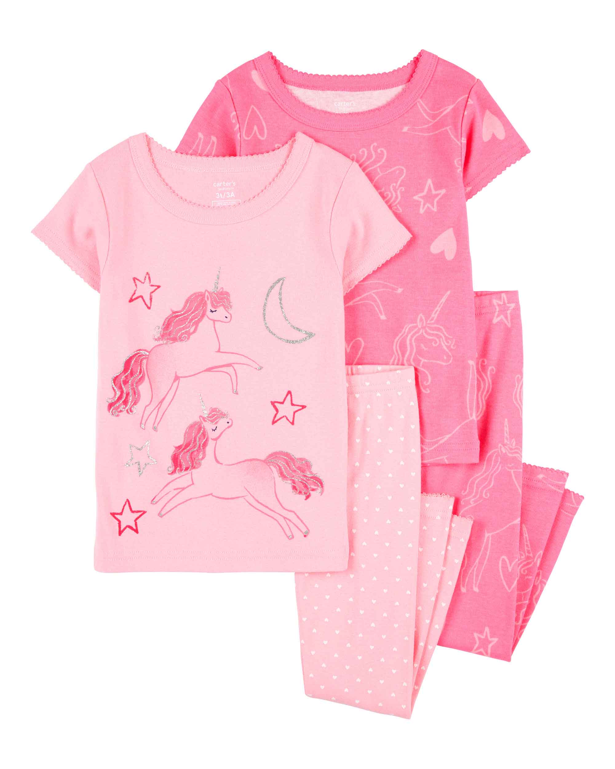Carter's 4-Piece Unicorn Print Short-Sleeve Pyjamas Set