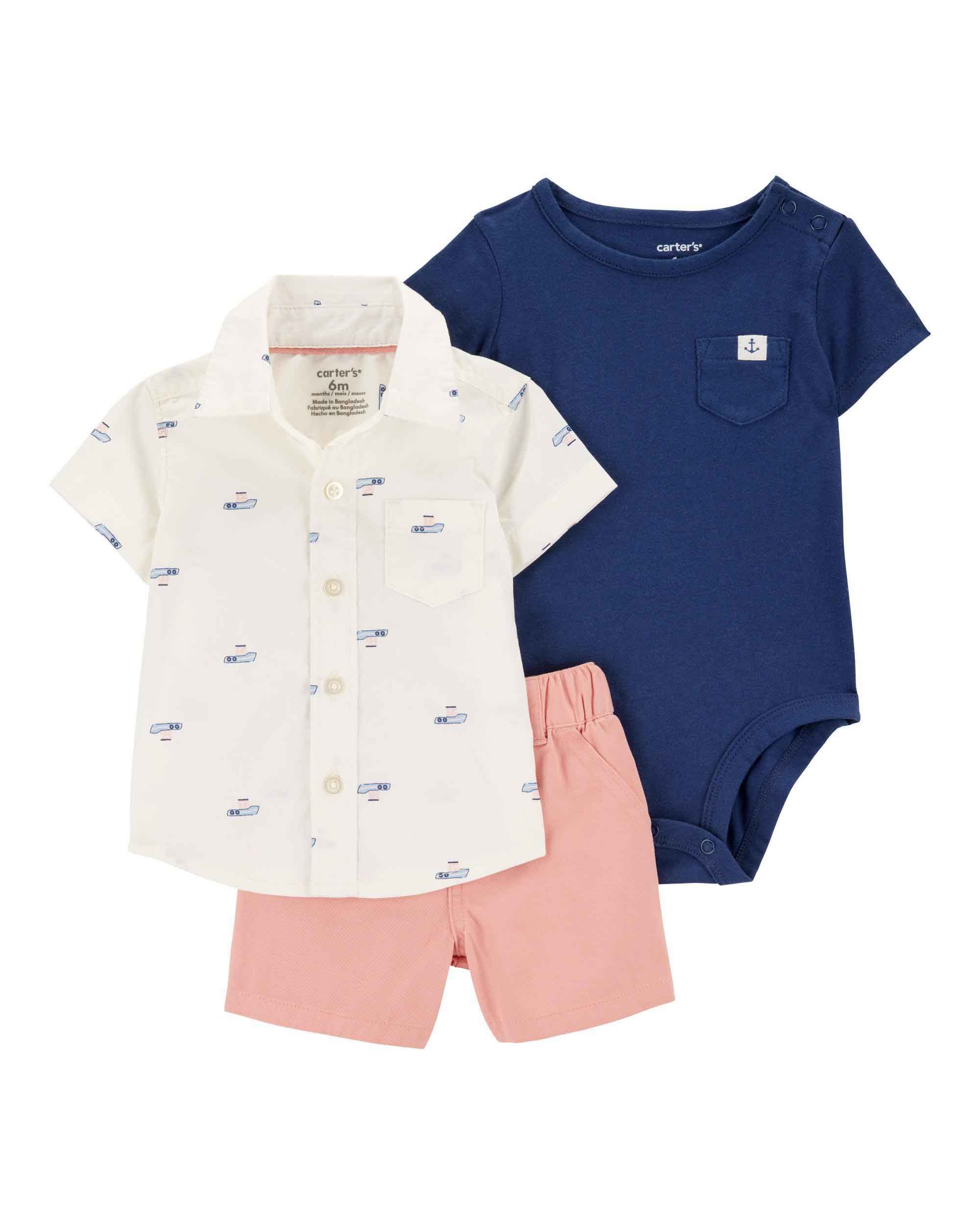 Carter's 3-Piece Boat Printed Shorts Set