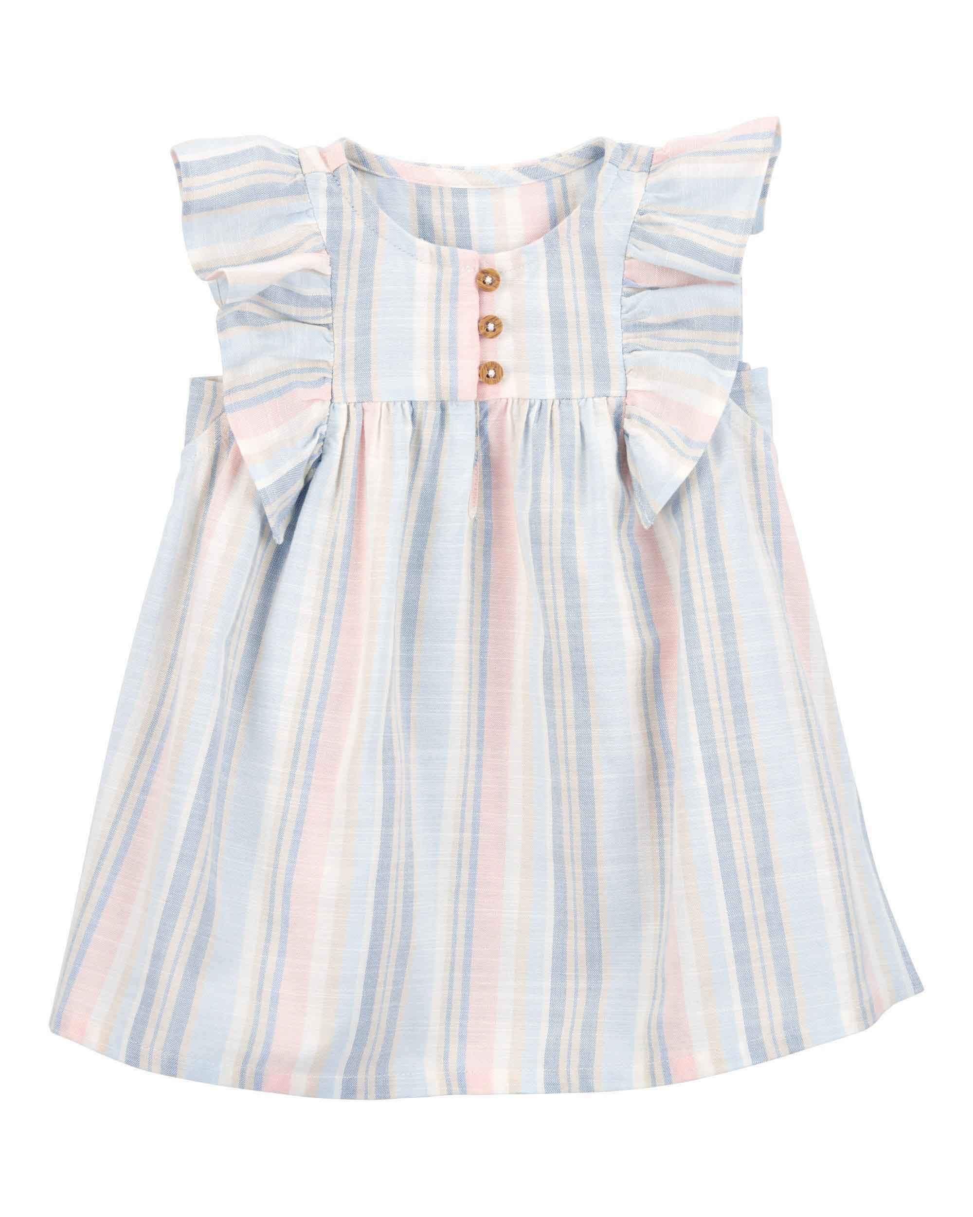 Carter's Striped Flutter-Sleeve Dress