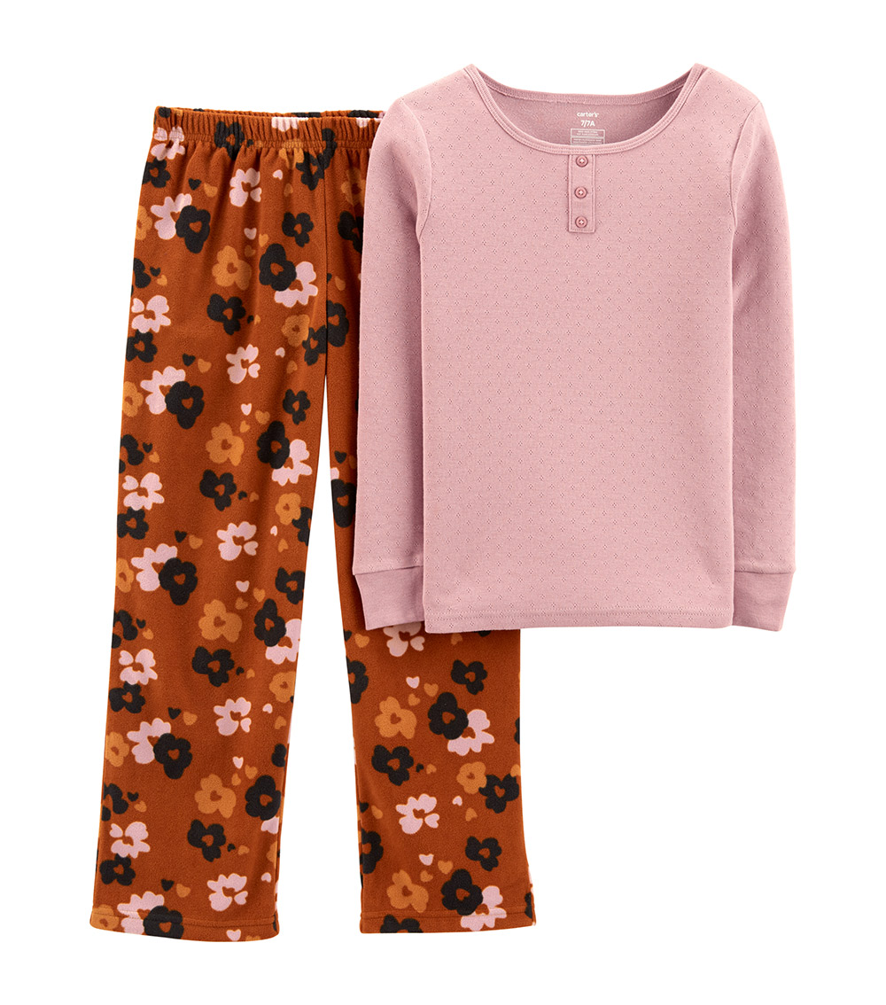 Carter's 2-Piece Flower Cotton & Fleece PJs